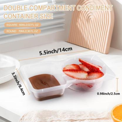 Clear Reusable Snack Airtight Container Set with Lid, Stackable Plastic Double Compartment Snack Box, Leak Proof Food Storage Containers, Leakproof Snack Pack Container for On-the-go Meals and Camping, Kitchen, Eating Containers, Food Storage Organizer
