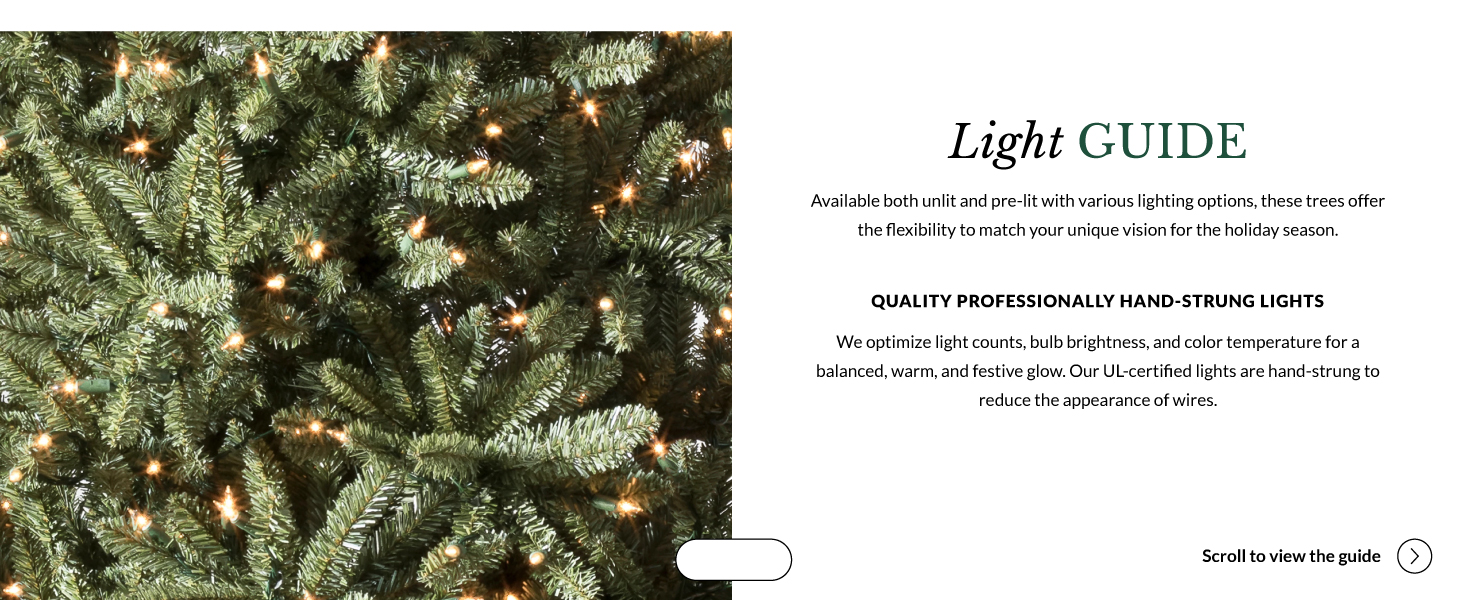 Balsam Hill artificial Christmas tree light guide