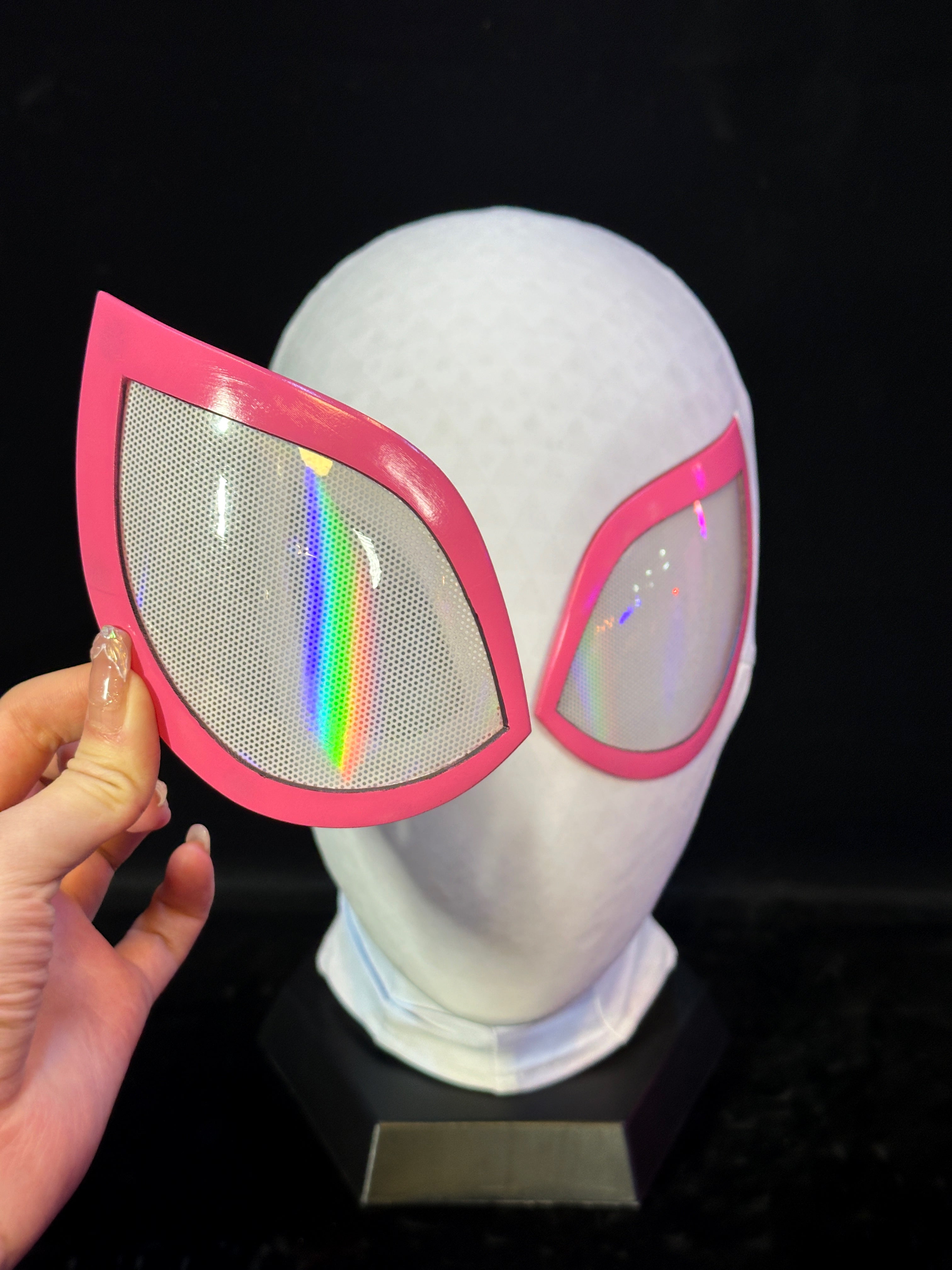 White & Pink Mask with Face Shell