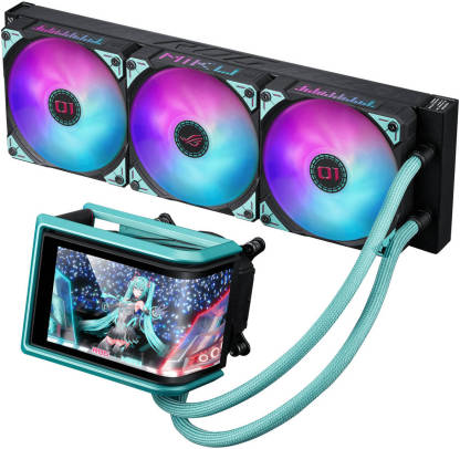 ASUS ROG RYUO IV 360 ARGB Hatsune Miku Edition Liquid CPU Cooler, 6.67" AMOLED Display, 360mm Radiator, 3x 120mm MF-12C aRGB Fans, 2650 RPM Speed, 71.44 CFM Fan Airflow | 90RC01P1-B0EAY0