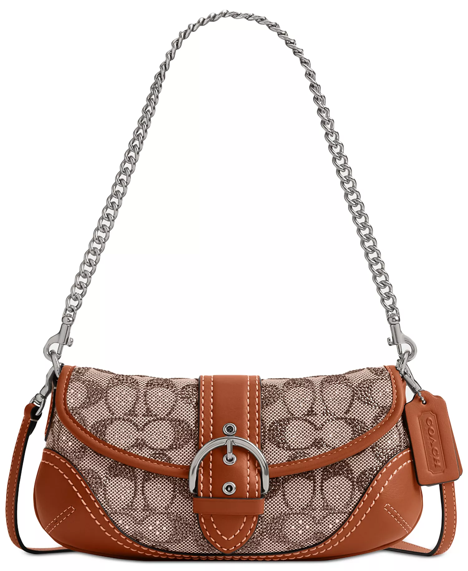 Soho Small Crystal Signature Jacquard Shoulder Bag 25
