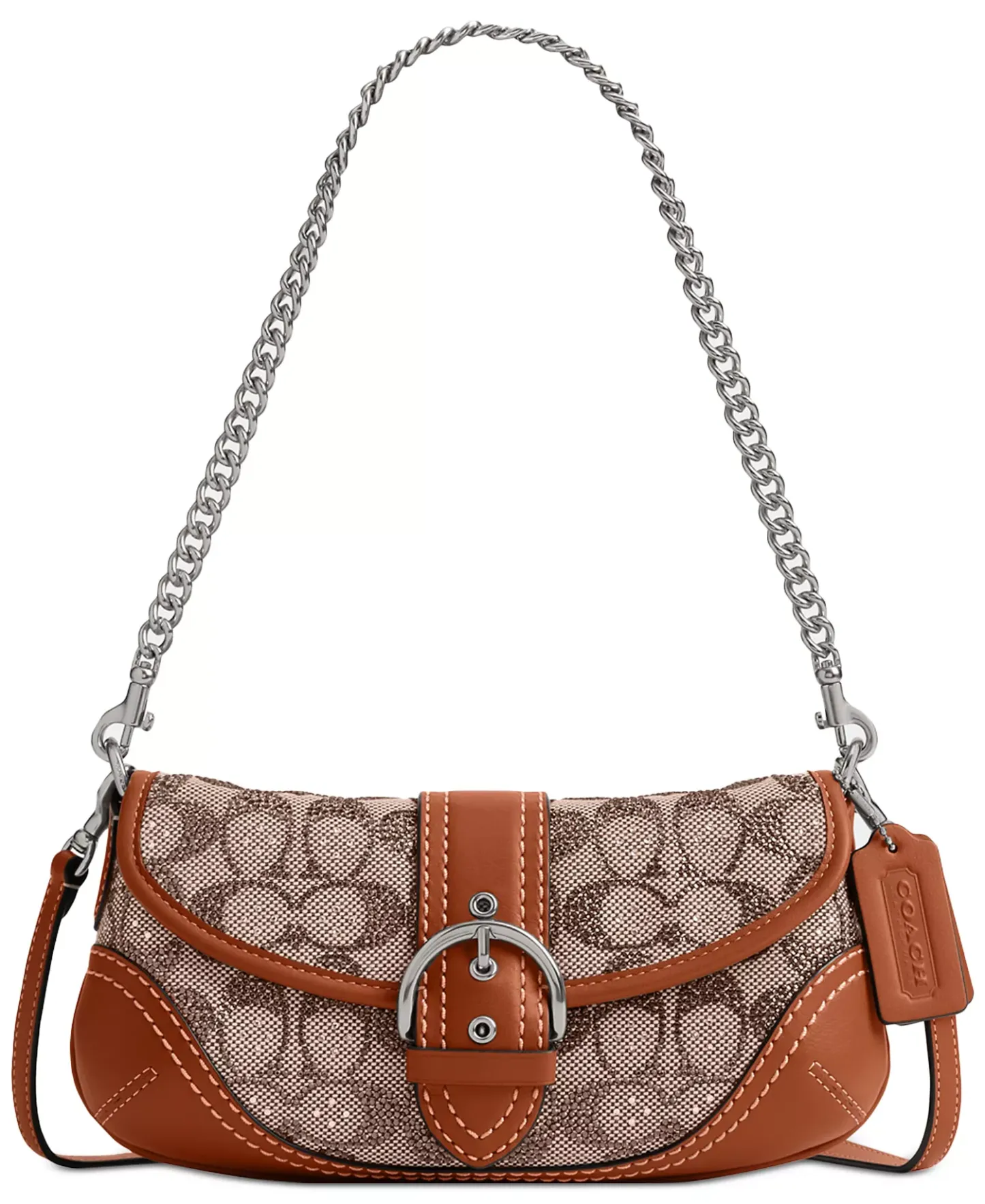 Soho Small Crystal Signature Jacquard Shoulder Bag 25