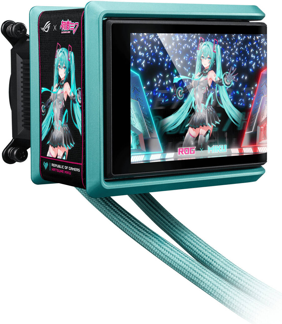 ASUS ROG RYUO IV 360 ARGB Hatsune Miku Edition Liquid CPU Cooler, 6.67" AMOLED Display, 360mm Radiator, 3x 120mm MF-12C aRGB Fans, 2650 RPM Speed, 71.44 CFM Fan Airflow | 90RC01P1-B0EAY0