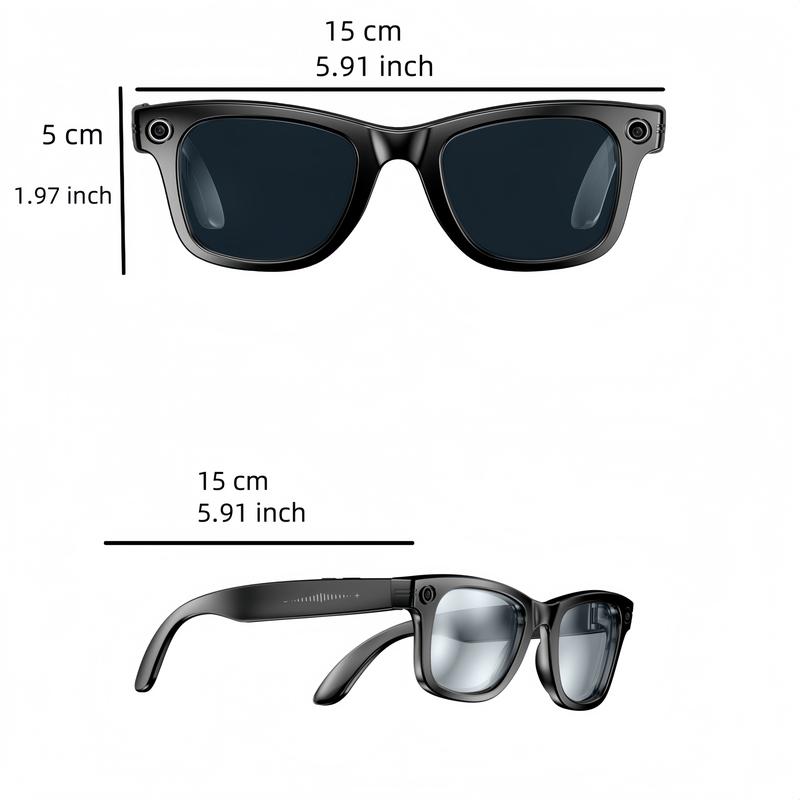 Smart AI Camera Glasses with 8MP Resolution Photochromic Lenses Convenient Button Touch Adjustment for Travel Outdoor Adventures Hands-Free Photography 160+Languages Real-Time Translation Bluetooth Wi Wearable