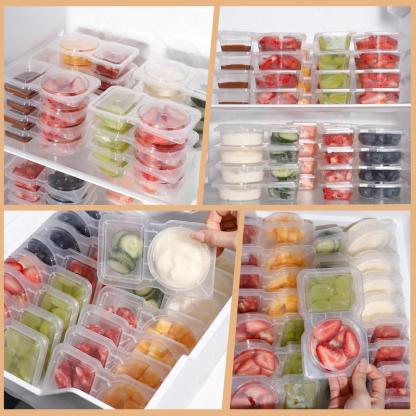 Clear Reusable Snack Airtight Container Set with Lid, Stackable Plastic Double Compartment Snack Box, Leak Proof Food Storage Containers, Leakproof Snack Pack Container for On-the-go Meals and Camping, Kitchen, Eating Containers, Food Storage Organizer