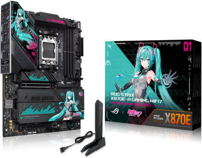 ASUS ROG STRIX X870E-H Gaming WIFI7 & BT Hatsune Miku Edition Motherboard, AMD X870E Chipset, 4x DDR5 DIMM Slots, 256GB Max Memory, 1x PCIe 5.0 x16 Slots, 4 x M.2 Slots | 90MB1MA0-M0EAY0