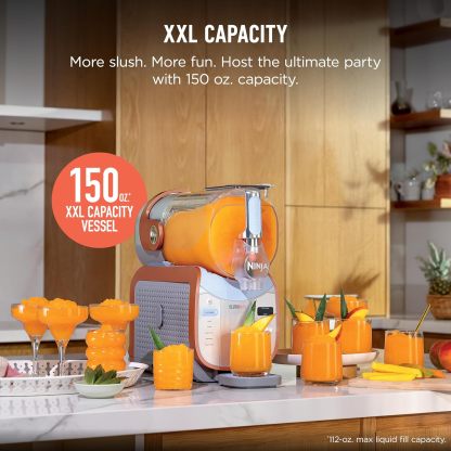 Ninja SLUSHi Max | XXL Smart Frozen Drink Maker | Exclusive Smart Technology | Party-Sized 150oz Capacity | No Ice Needed | 6 Programs | Perfect Temp & Texture up to 12 hours | Peach | FS605