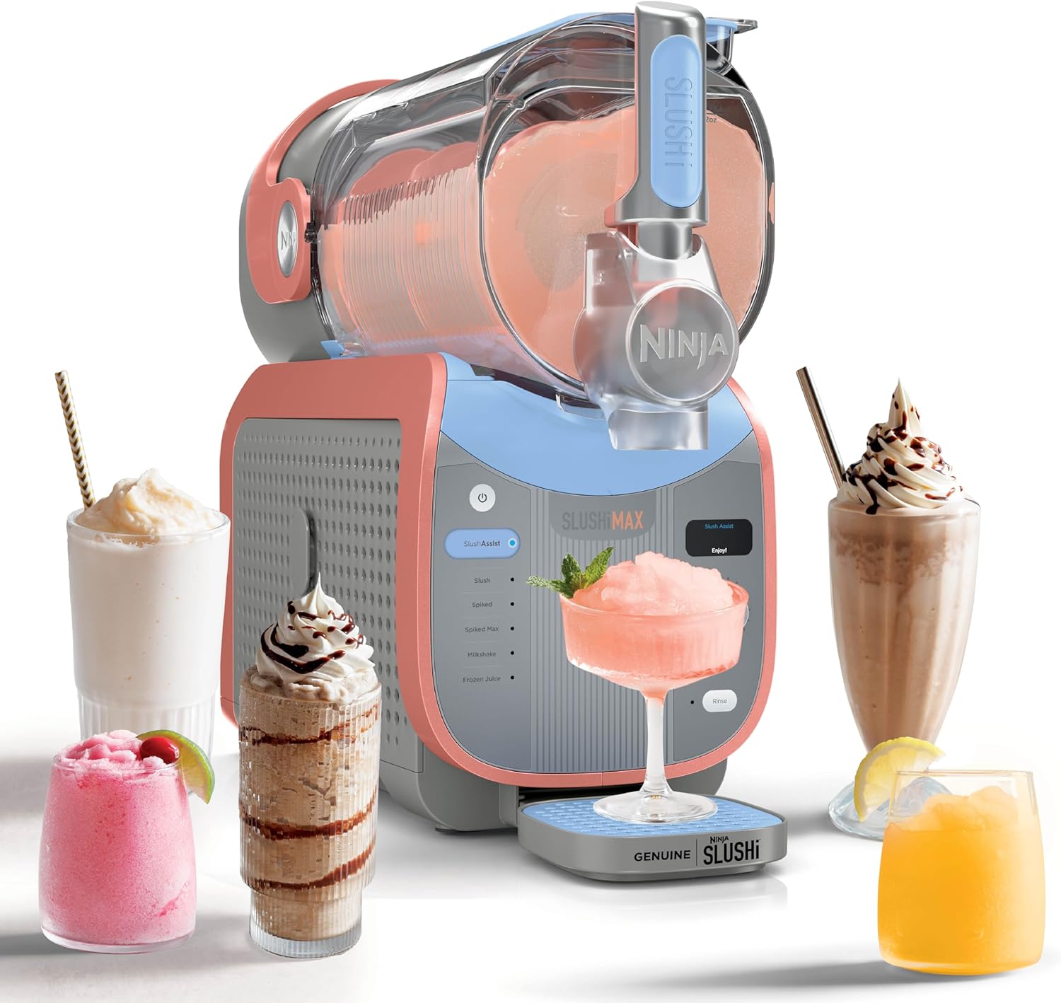 Ninja SLUSHi Max | XXL Smart Frozen Drink Maker | Exclusive Smart Technology | Party-Sized 150oz Capacity | No Ice Needed | 6 Programs | Perfect Temp & Texture up to 12 hours | Peach | FS605