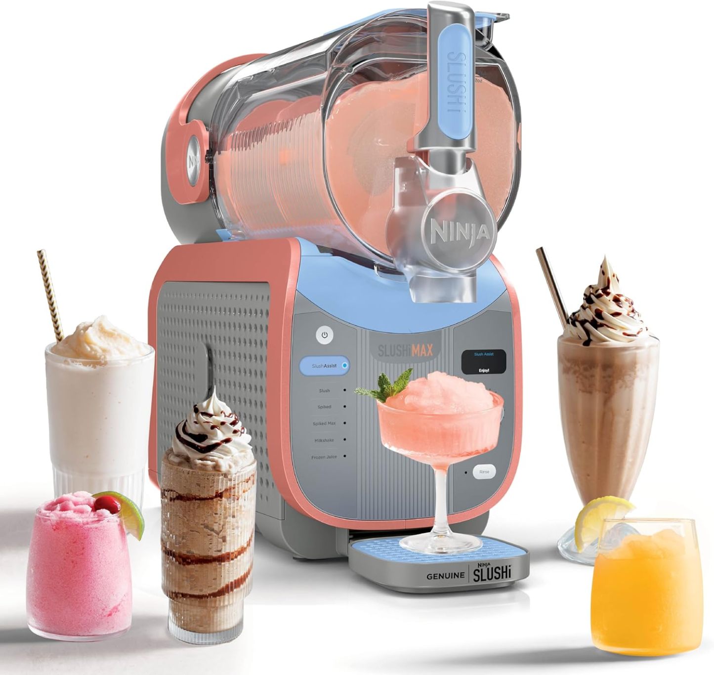 Ninja SLUSHi Max | XXL Smart Frozen Drink Maker | Exclusive Smart Technology | Party-Sized 150oz Capacity | No Ice Needed | 6 Programs | Perfect Temp & Texture up to 12 hours | Peach | FS605