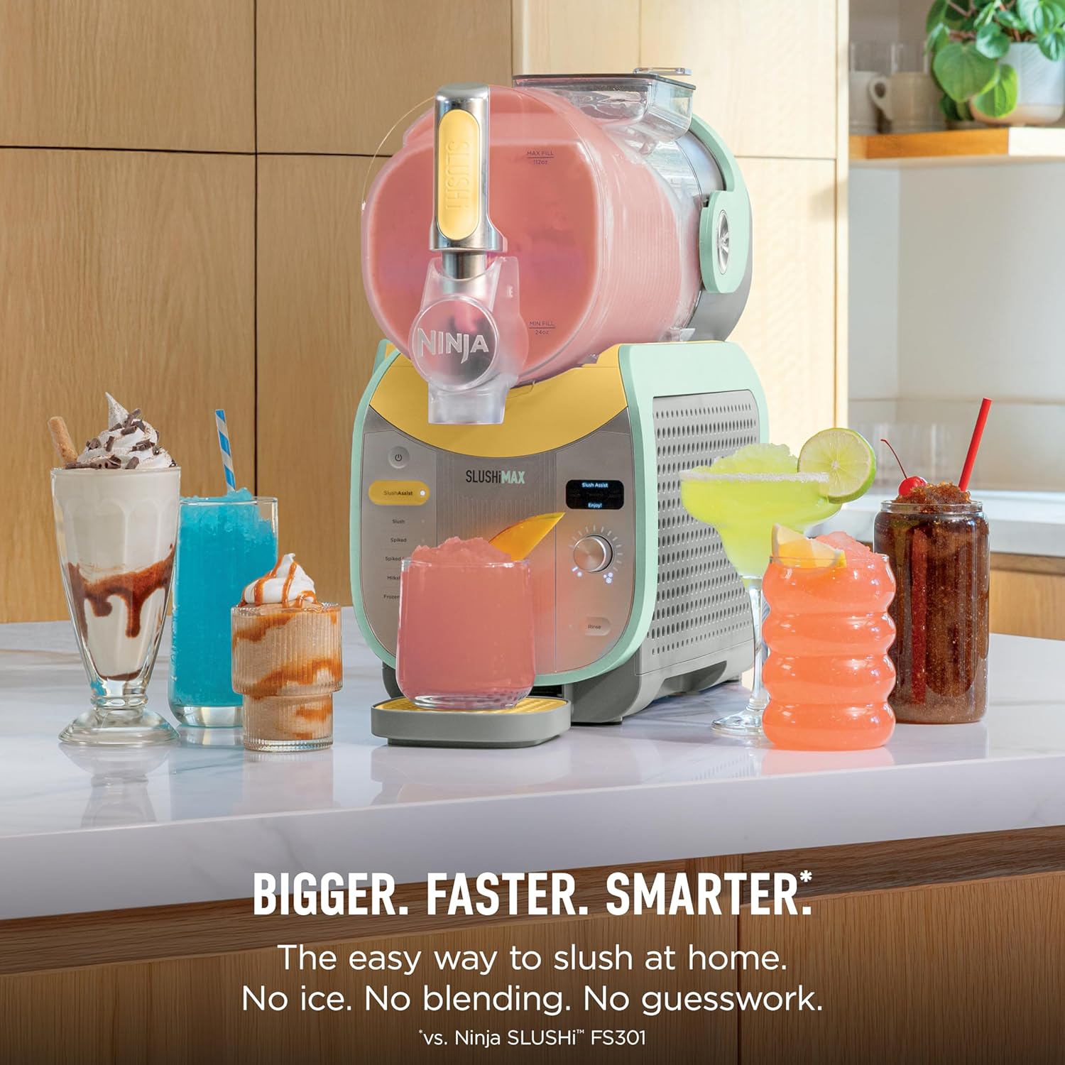 Ninja SLUSHi Max | XXL Smart Frozen Drink Maker | Exclusive Smart Technology | Party-Sized 150oz Capacity | No Ice Needed | 6 Programs | Perfect Temp & Texture up to 12 hours | Peach | FS605
