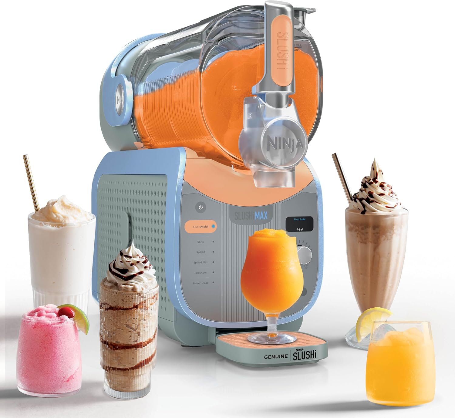 Ninja SLUSHi Max | XXL Smart Frozen Drink Maker | Exclusive Smart Technology | Party-Sized 150oz Capacity | No Ice Needed | 6 Programs | Perfect Temp & Texture up to 12 hours | Peach | FS605