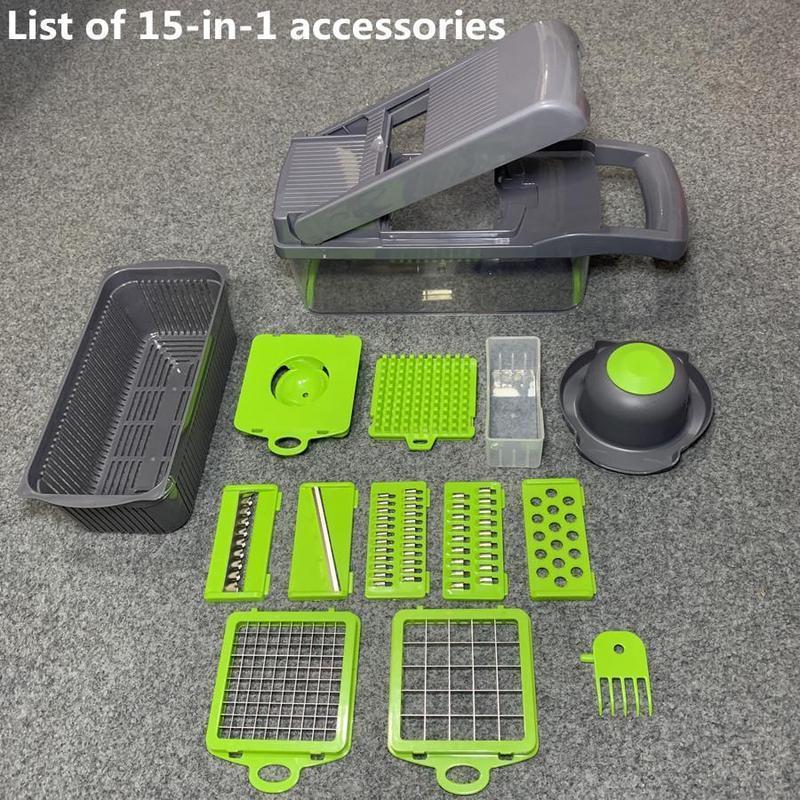 14 in 1 Multifunctional Vegetable Chopper, Garlic Chopper, Onion Potato Grater,Vegetable Cutting Machine,Kitchen Accessories Utensils
