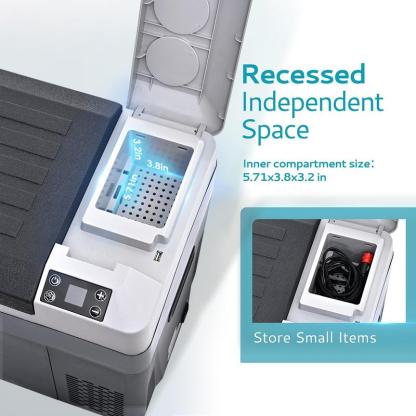 EUHOMY 12 Volt Refrigerator, 24QT(23Liter) Portable Freezer Fridge, Car refrigerator with 12/24V DC & 110-240V AC, Electric Compressor Cooler for Camping, Travel, RV, Truck, Outdoor or Home Battery Sold Separately