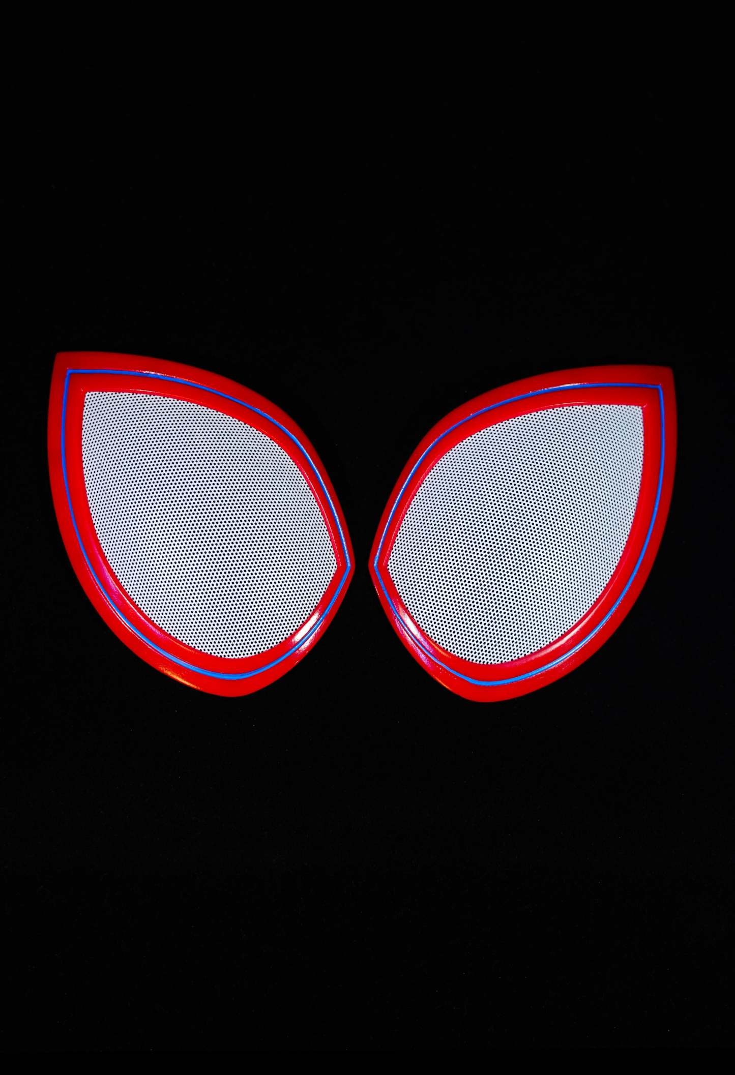 V2  Black-Red Mask With Face Shell  (Big Lenses)