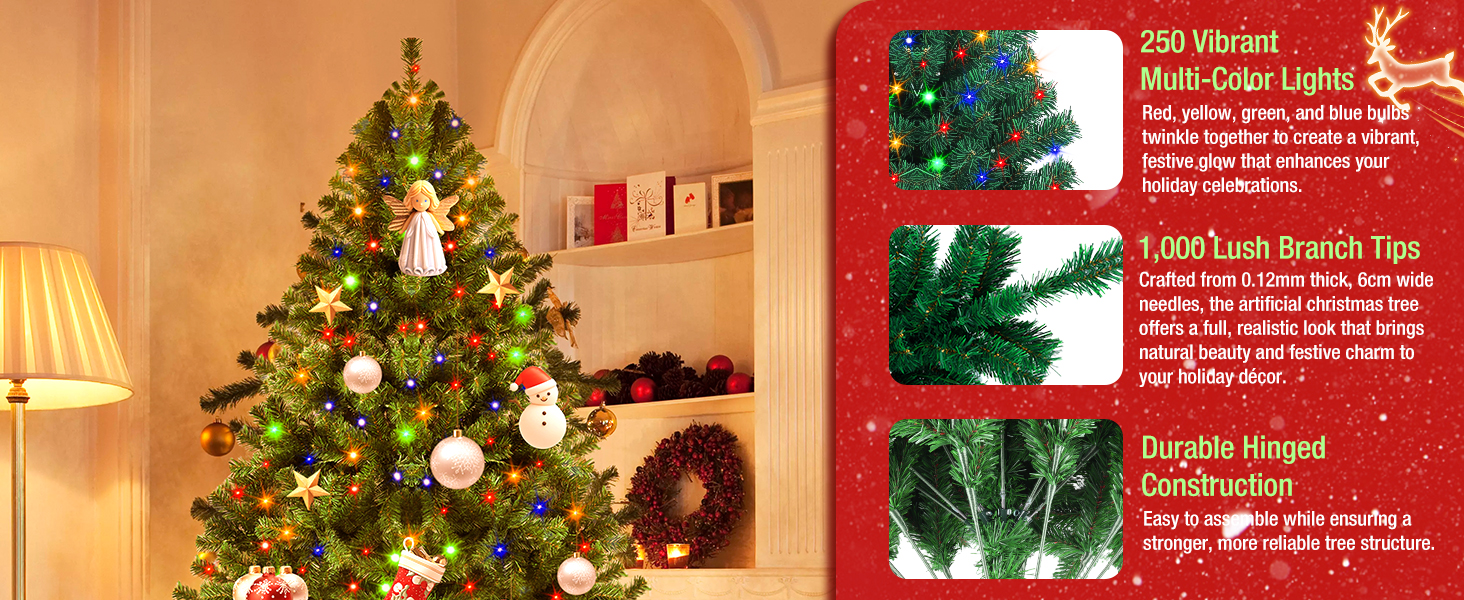 christmas trees with lights