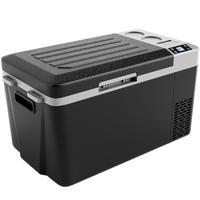 EUHOMY 12V Refrigerator (24/37/53Quart /23L/35L/50L) supports 12V/24V DC & 110-240V AC. Portable with -4°F~68°F range, it features wheels, 2 baskets, and large cooling zone. Ideal for RVs, travel, Truck, Boat