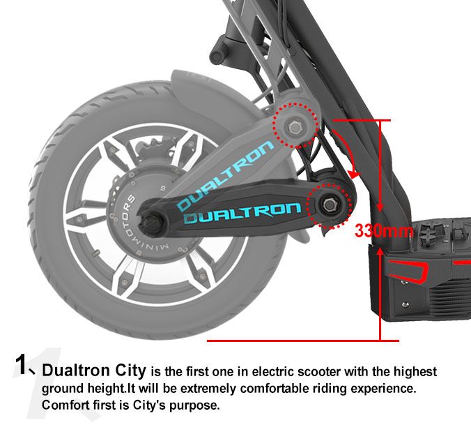 Dualtron City Big Wheel Electric Scooter Adjustable Suspensions