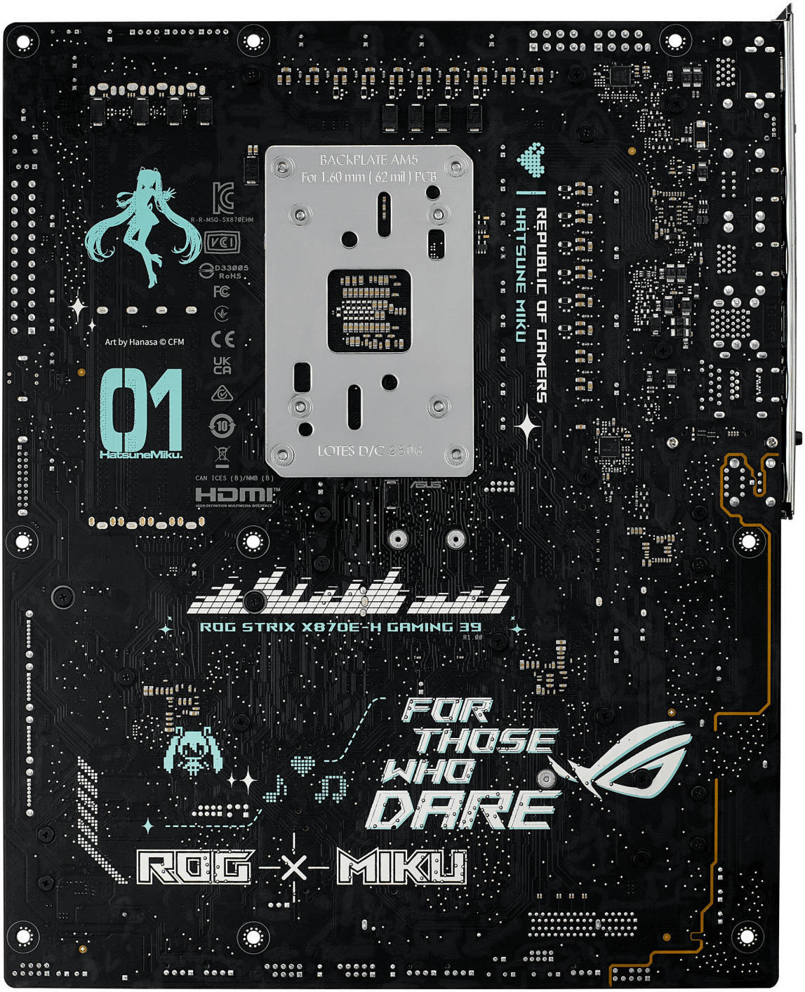 ASUS ROG STRIX X870E-H Gaming WIFI7 & BT Hatsune Miku Edition Motherboard, AMD X870E Chipset, 4x DDR5 DIMM Slots, 256GB Max Memory, 1x PCIe 5.0 x16 Slots, 4 x M.2 Slots | 90MB1MA0-M0EAY0