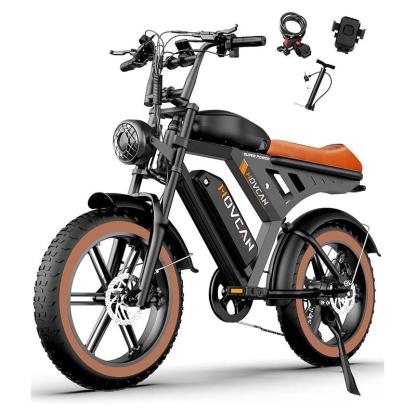 V30&V30Max MOVCAN E-Bike for Adults,1500W Motor 20" Fat Tire Ebike,Up to 32MPH/28MPH & 120/70 Miles,48V 31.2/15.6AH Removable Dual Battery, 7 Speed Gear, Hydraulic Brakes&Full Suspension Electric Motorcycle