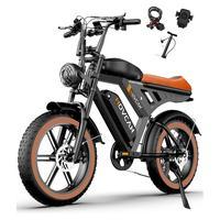 V30&V30Max MOVCAN E-Bike for Adults,1500W Motor 20" Fat Tire Ebike,Up to 32MPH/28MPH & 120/70 Miles,48V 31.2/15.6AH Removable Dual Battery, 7 Speed Gear, Hydraulic Brakes&Full Suspension Electric Motorcycle