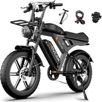 V30&V30Max MOVCAN E-Bike for Adults,1500W Motor 20" Fat Tire Ebike,Up to 32MPH/28MPH & 120/70 Miles,48V 31.2/15.6AH Removable Dual Battery, 7 Speed Gear, Hydraulic Brakes&Full Suspension Electric Motorcycle