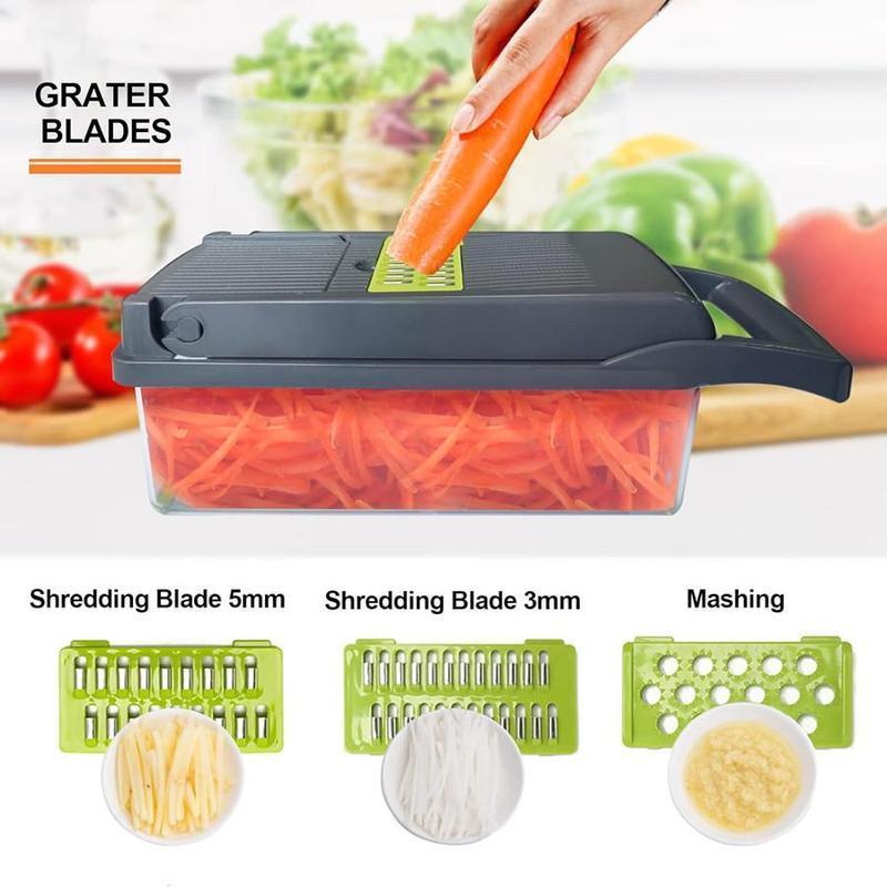 14 in 1 Multifunctional Vegetable Chopper, Garlic Chopper, Onion Potato Grater,Vegetable Cutting Machine,Kitchen Accessories Utensils