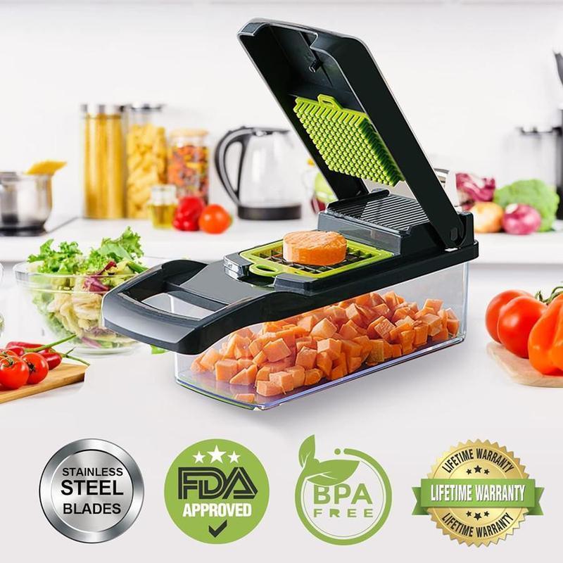 14 in 1 Multifunctional Vegetable Chopper, Garlic Chopper, Onion Potato Grater,Vegetable Cutting Machine,Kitchen Accessories Utensils