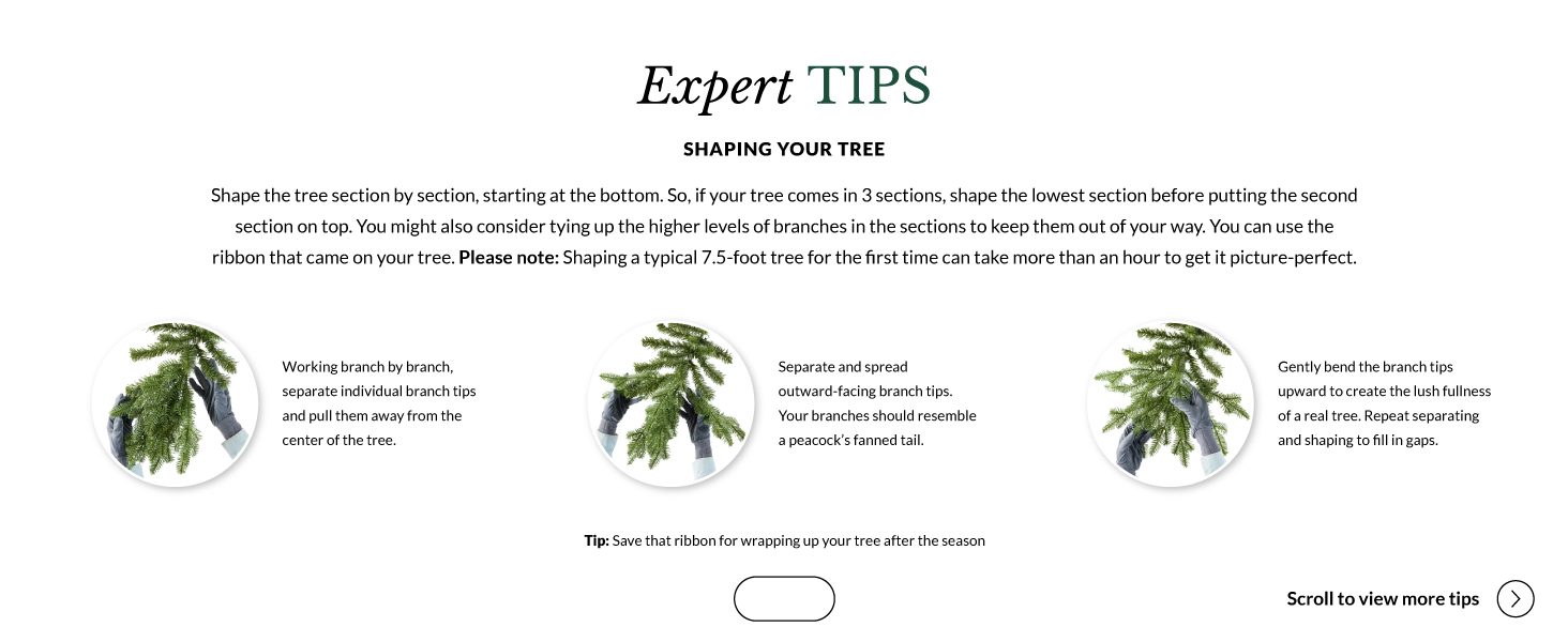 Expert tips on shaping your Balsam Hill artifical Christmas tree