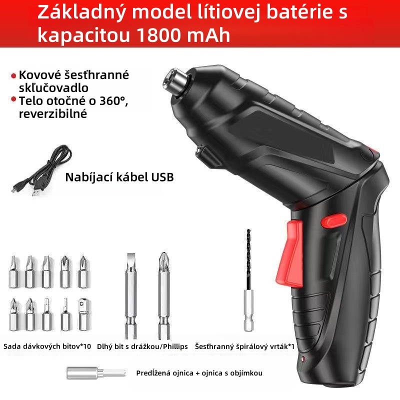 Univerzálny elektrický skrutkovač pre domácnosť a priemysel, ľahko zvládne odstraňovanie skrutiek a montáž.