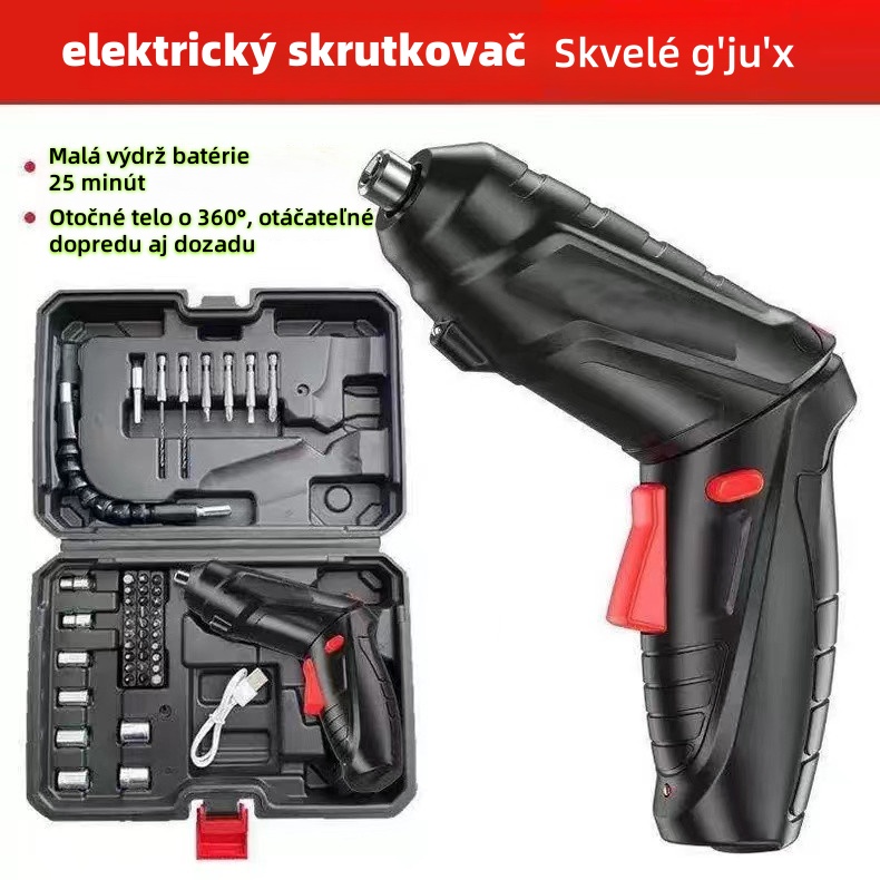 Univerzálny elektrický skrutkovač pre domácnosť a priemysel, ľahko zvládne odstraňovanie skrutiek a montáž.