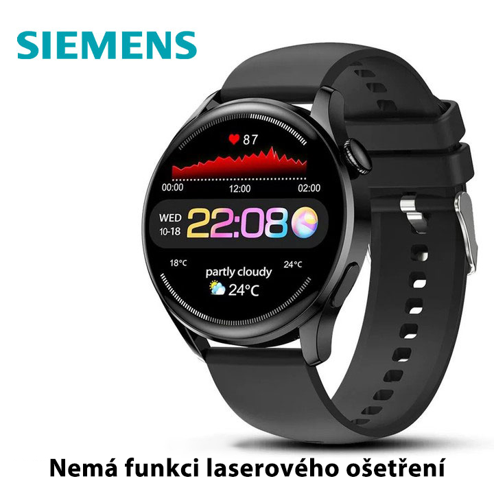 Hodinky Siemens Laser Therapy Watch monitorujú srdcovú frekvenciu / krvný tlak / hladinu cukru v krv