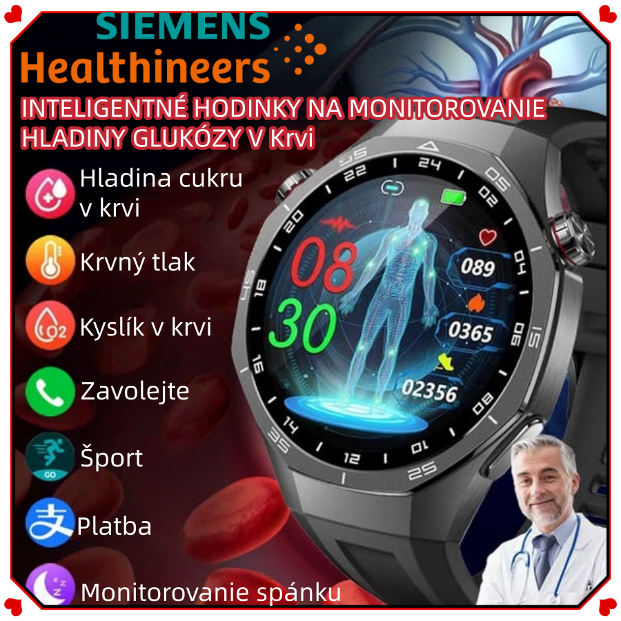Inteligentné hodinky s hlbokou vodeodolnosťou IP68, funkciou núdzového volania SOS, volaním cez Bluetooth 2026 EKG+PPG, dlhou výdržou batérie a 100 športovými režimami