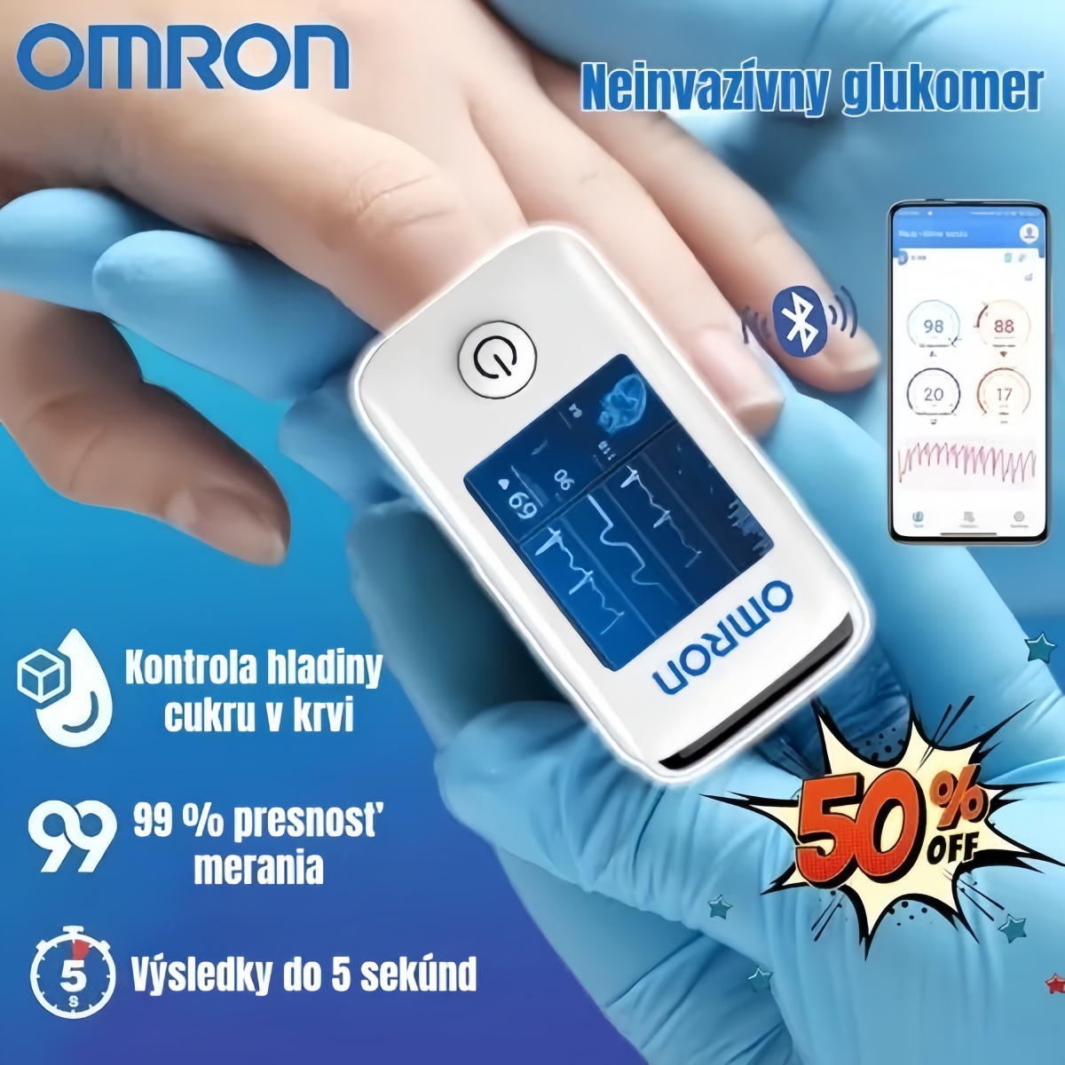 🌈Časovo obmedzená ponuka, zľava 50 %🔥【11 v 1】Najnovší neinvazívny glukomer od spoločnosti Omron – inteligentné monitorovanie zdravia bez prepichnutia.