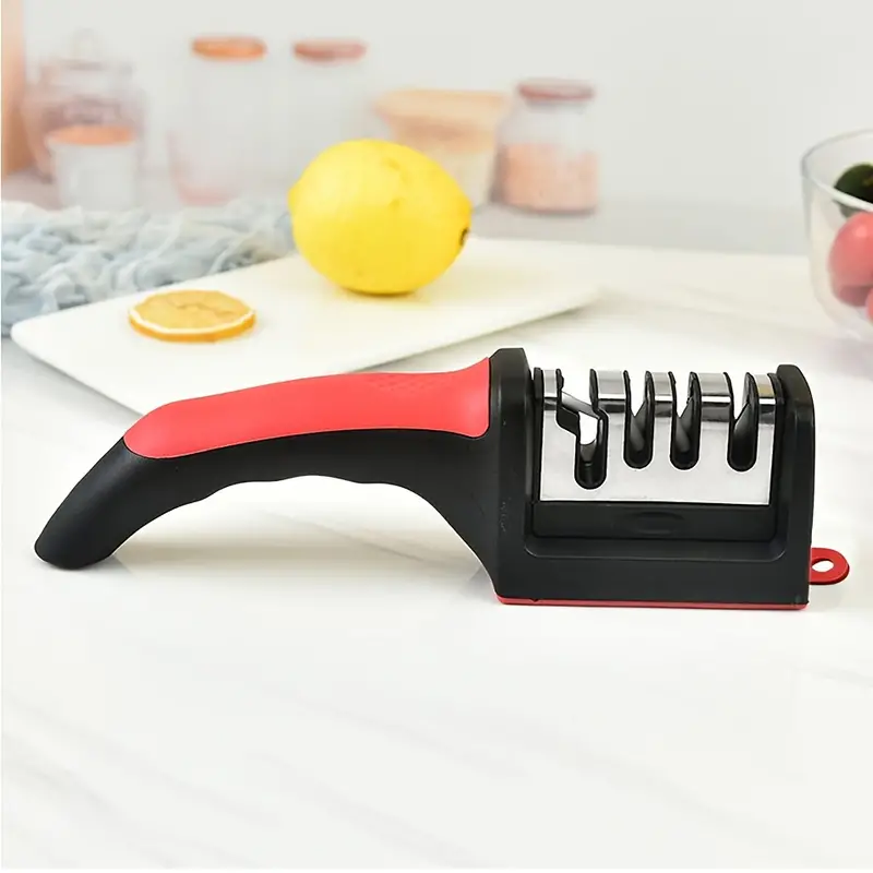 Affilacoltelli professionale a 4 strati: affila i coltelli con pietre in ABS, acciaio al tungsteno e ceramica!