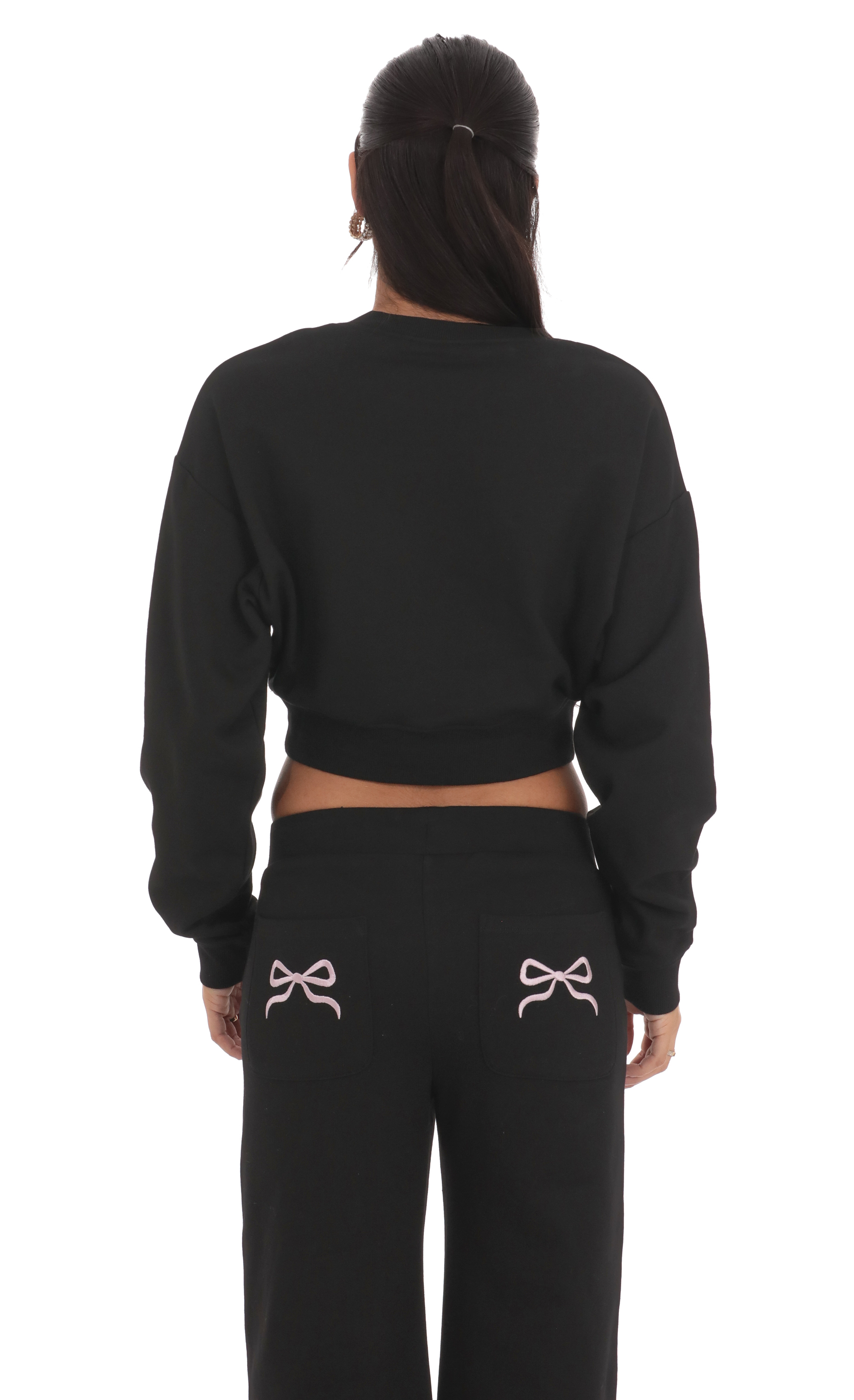 Cropped Jumper in Black-My Sky Diva