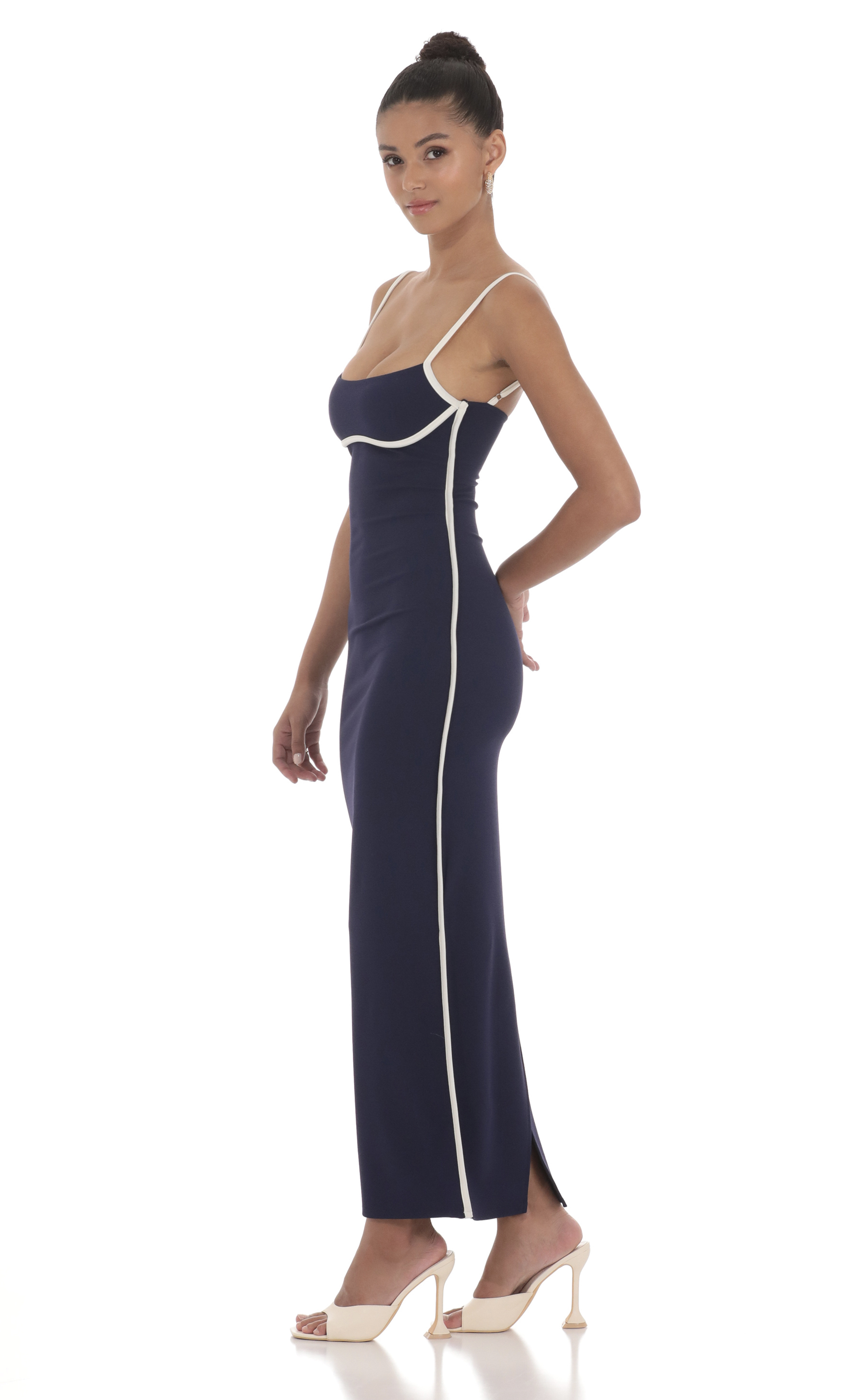 Outline Maxi Dress in Navy-My Sky Diva