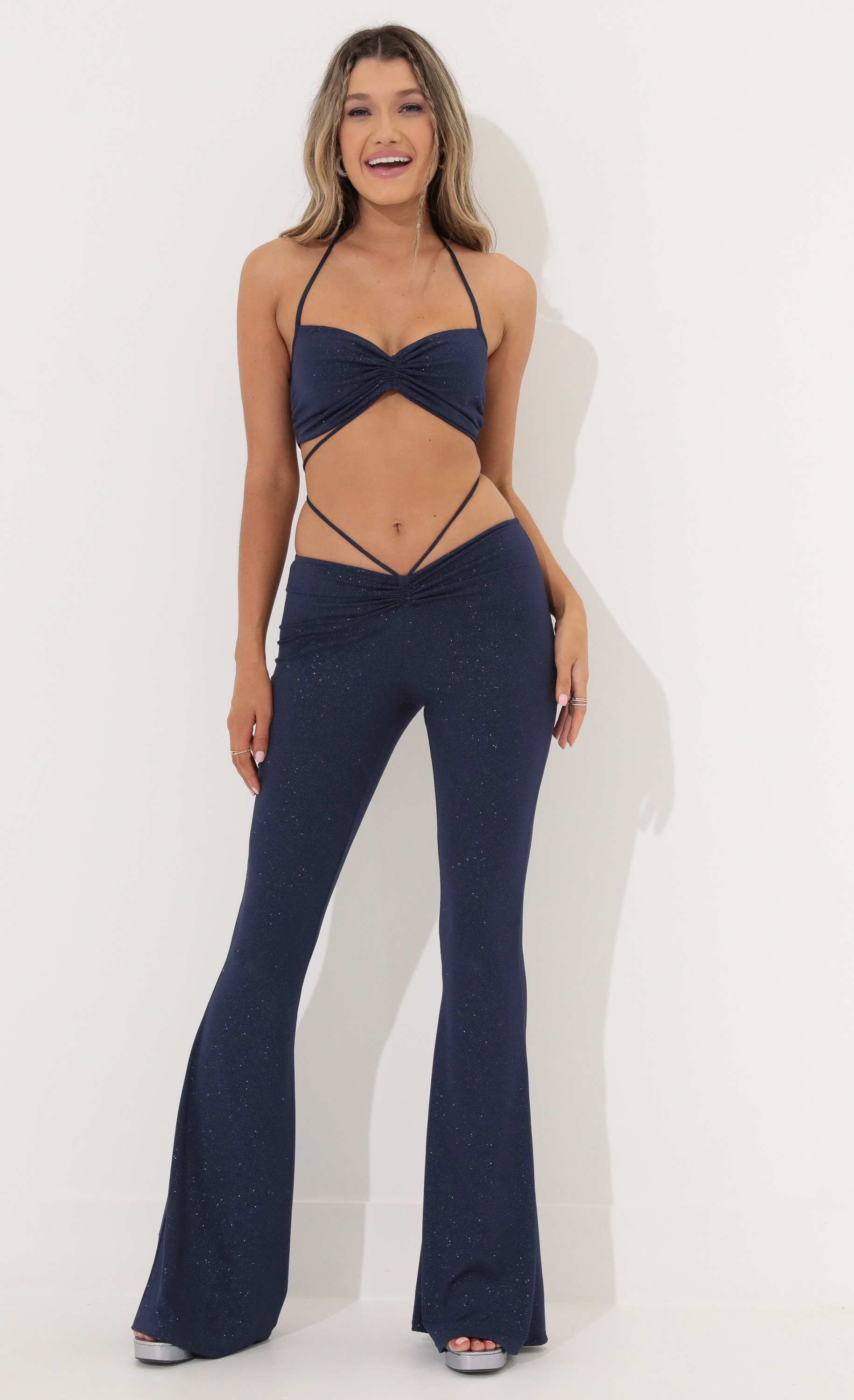 Two Piece Set in Shimmer Blue-My Sky Diva