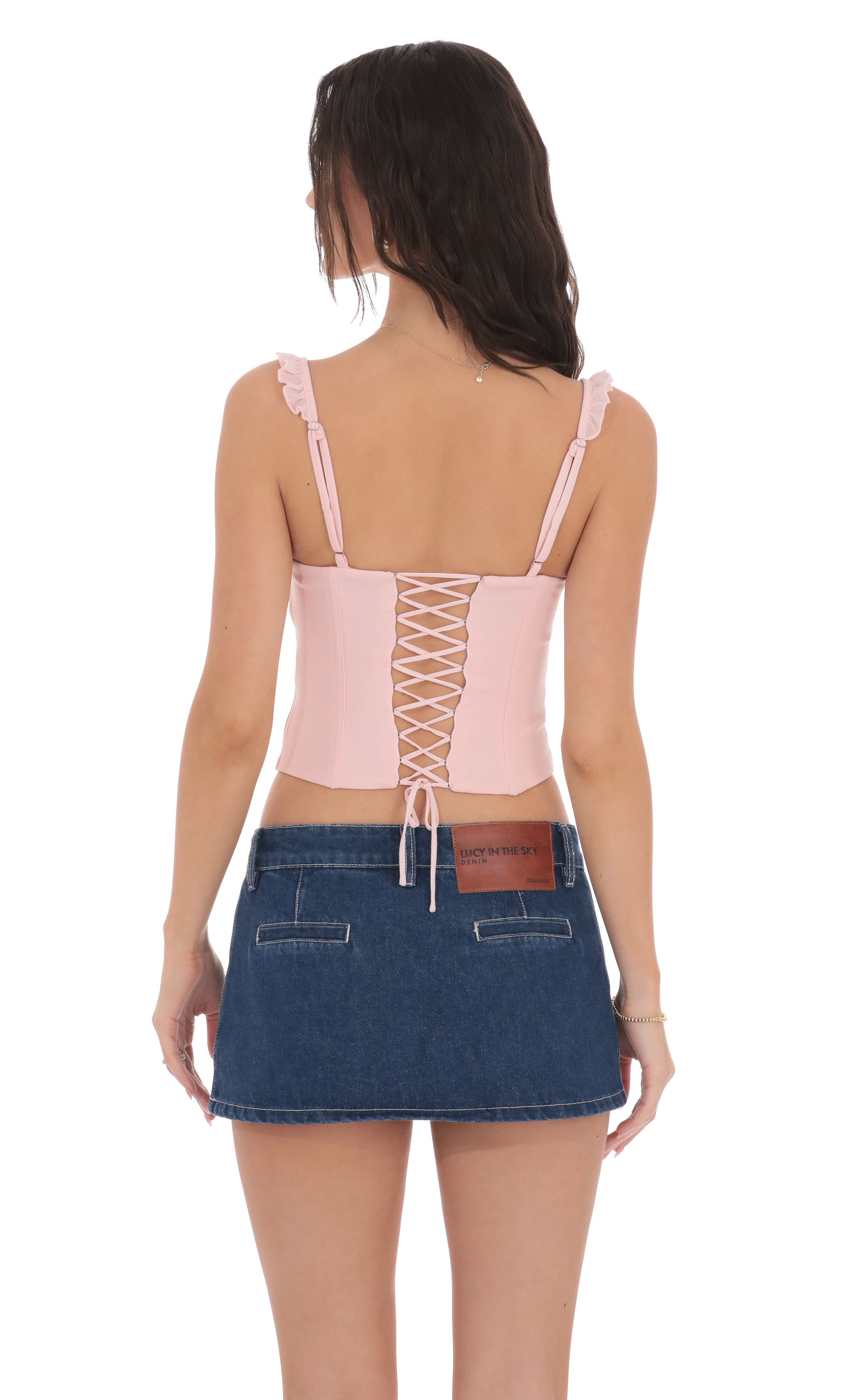 Denim Mini Skort in Blue-My Sky Diva