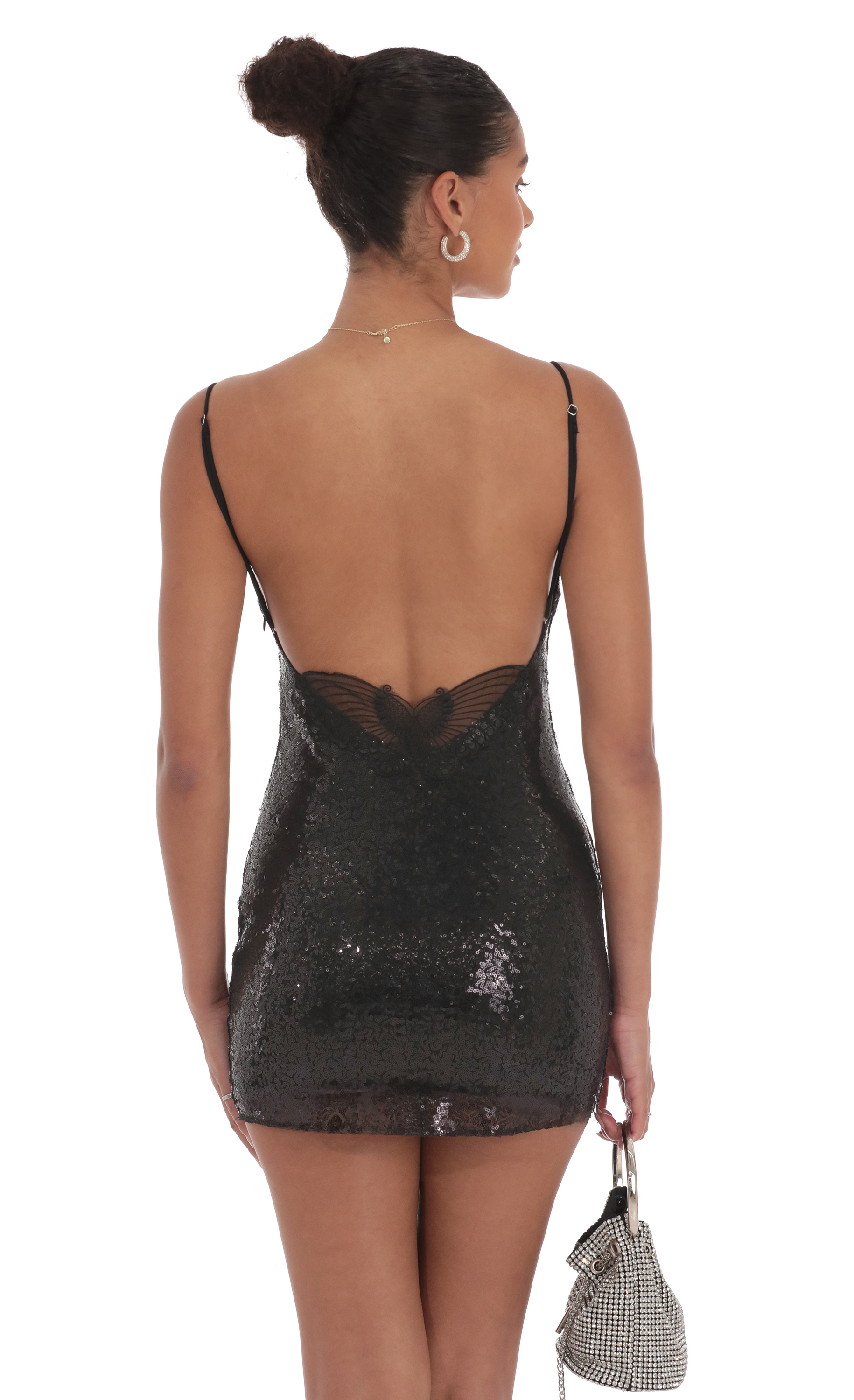 Sequin Butterfly Dress in Black-My Sky Diva