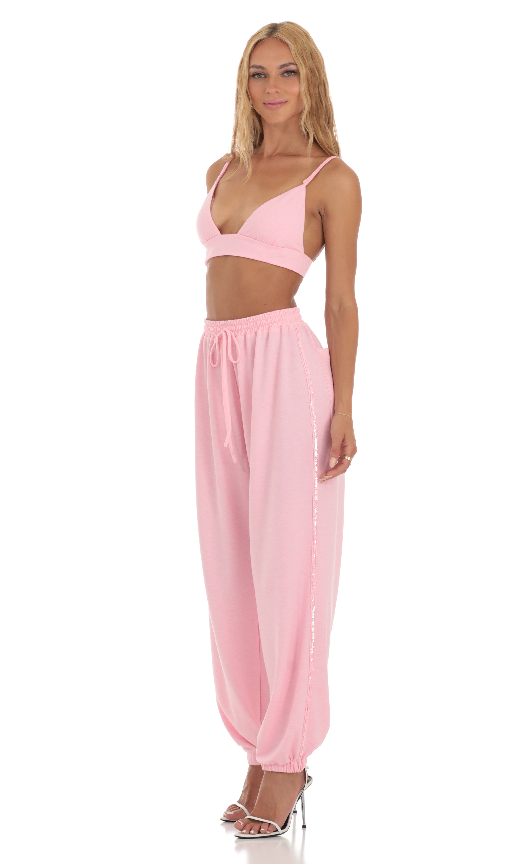 Sequin Two Piece Set in Pink-My Sky Diva