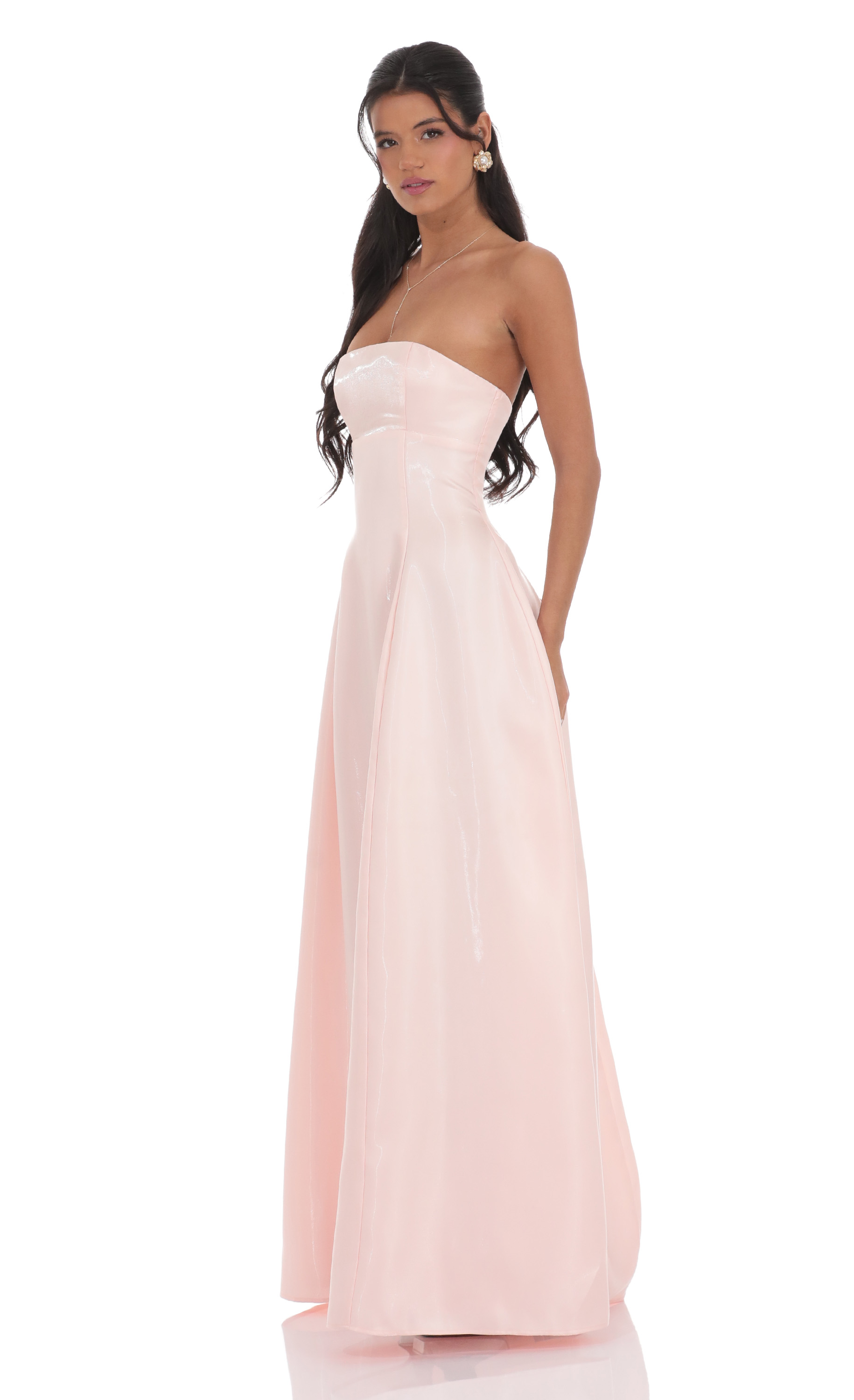 Sheen Empire Waist Maxi Dress in Pink-My Sky Diva