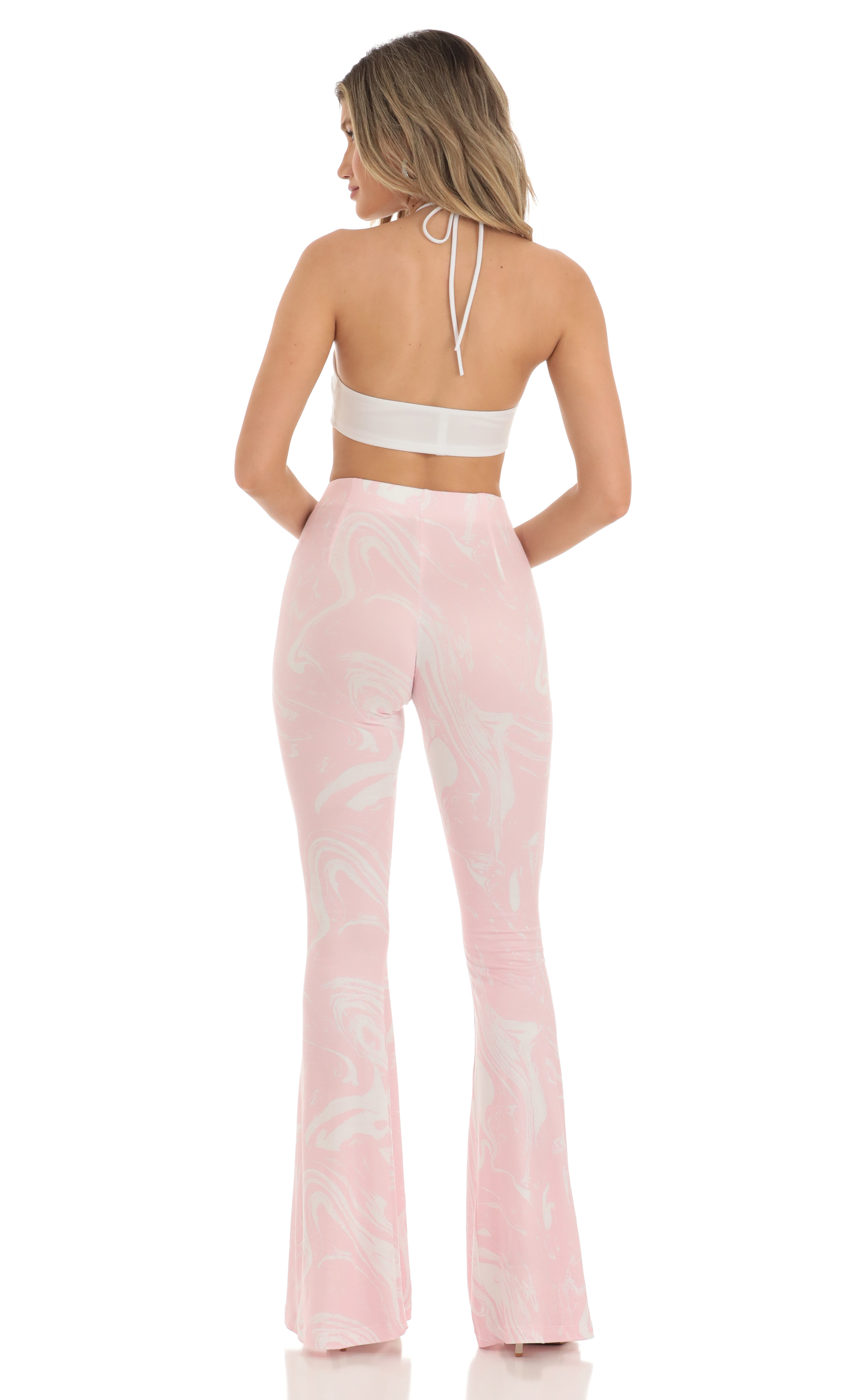 Pant in Swirl Pink Print-My Sky Diva
