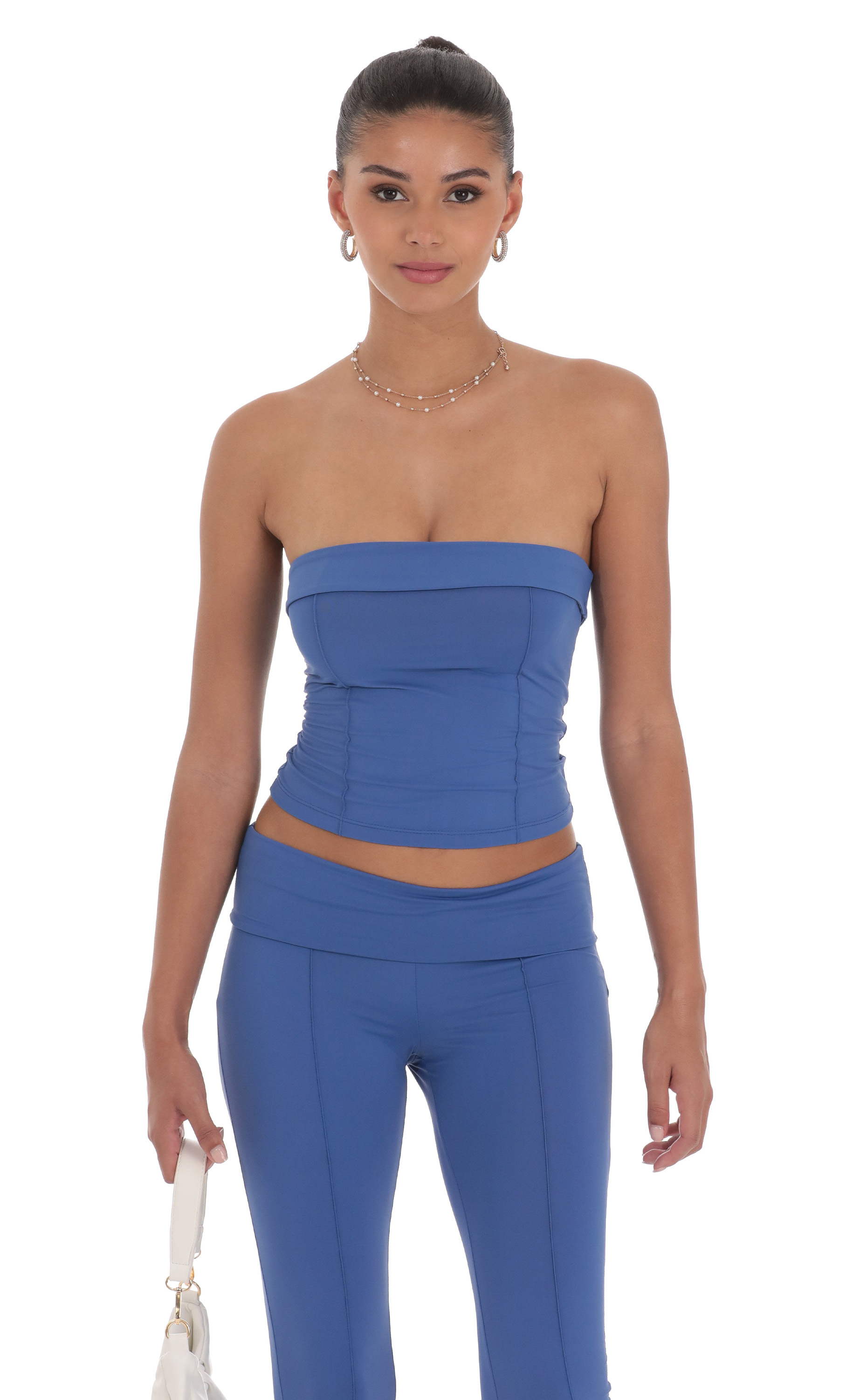 Strapless Two Piece Set in Navy-My Sky Diva