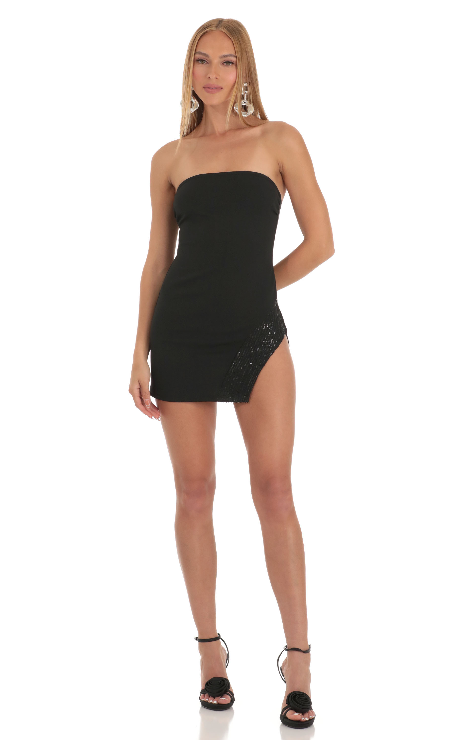 Sequin Dress in Black-My Sky Diva