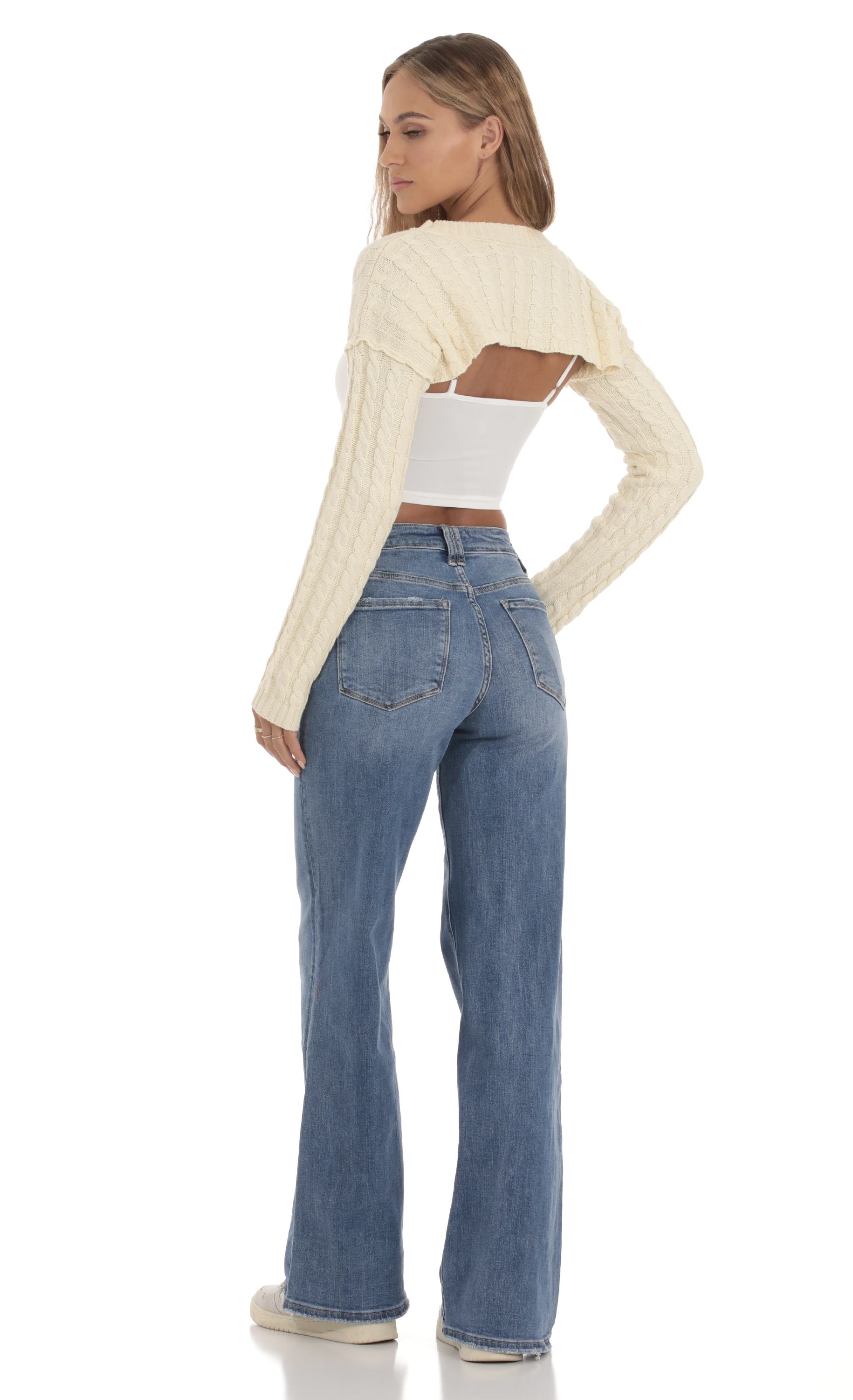 Crop Knit Top in Cream-My Sky Diva