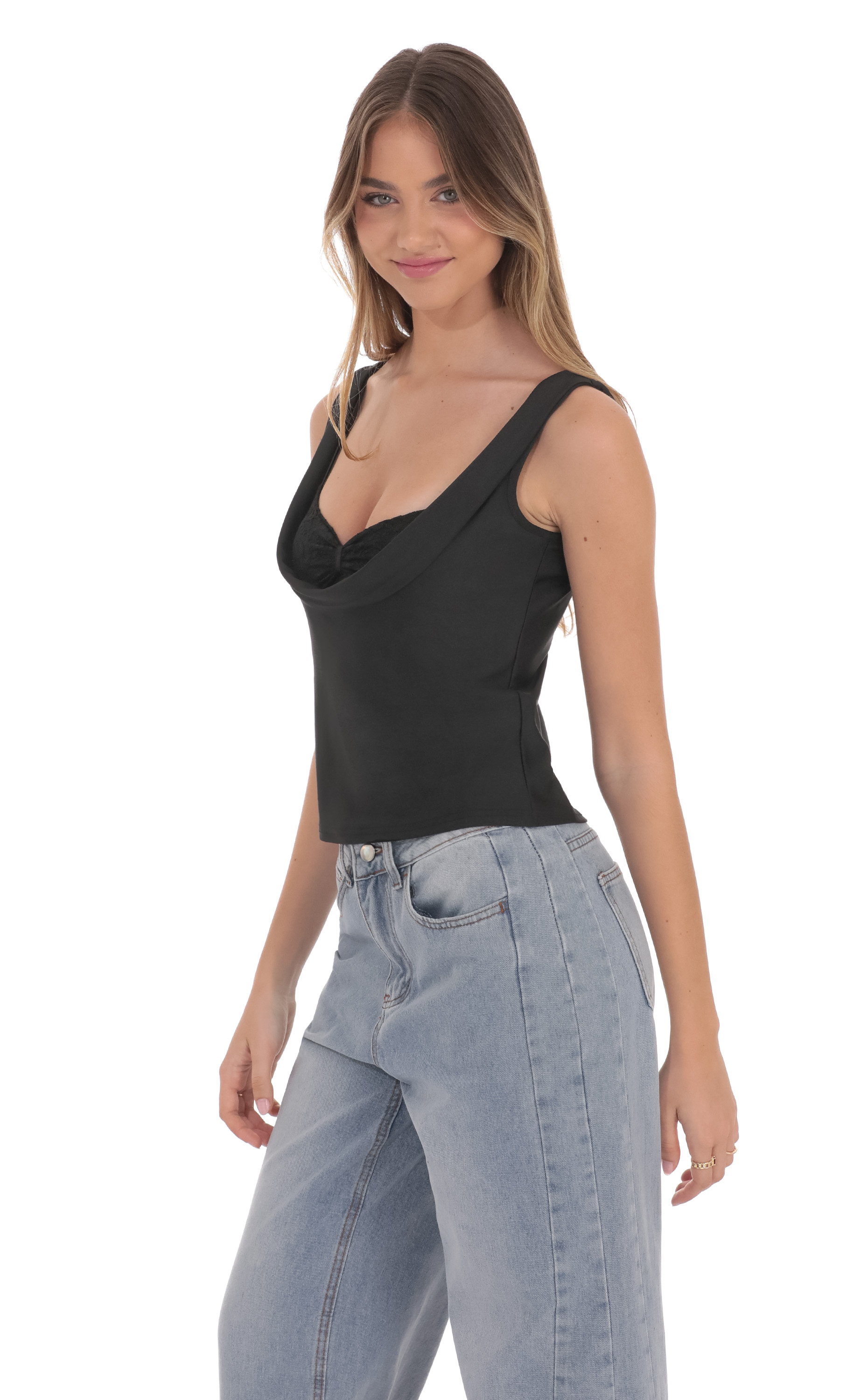 Two Piece Top in Black-My Sky Diva