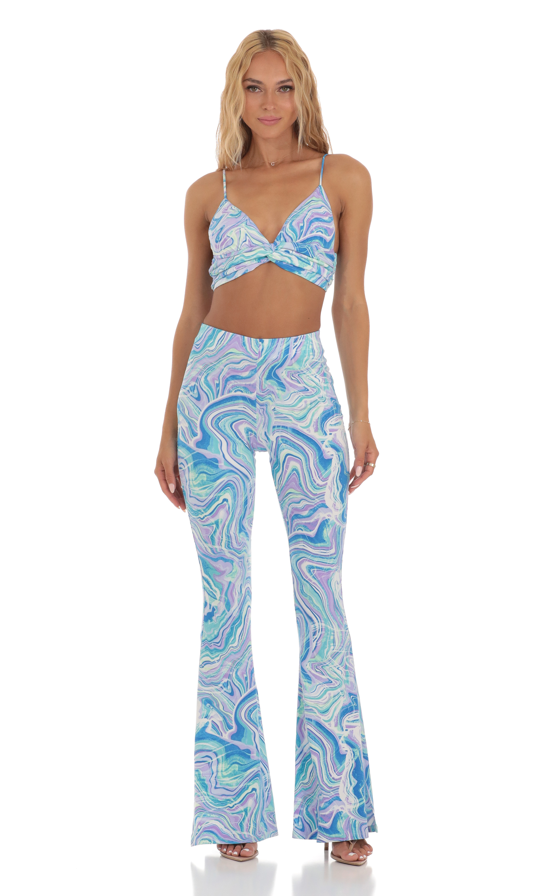 Swirl Two Piece Set in Blue-My Sky Diva