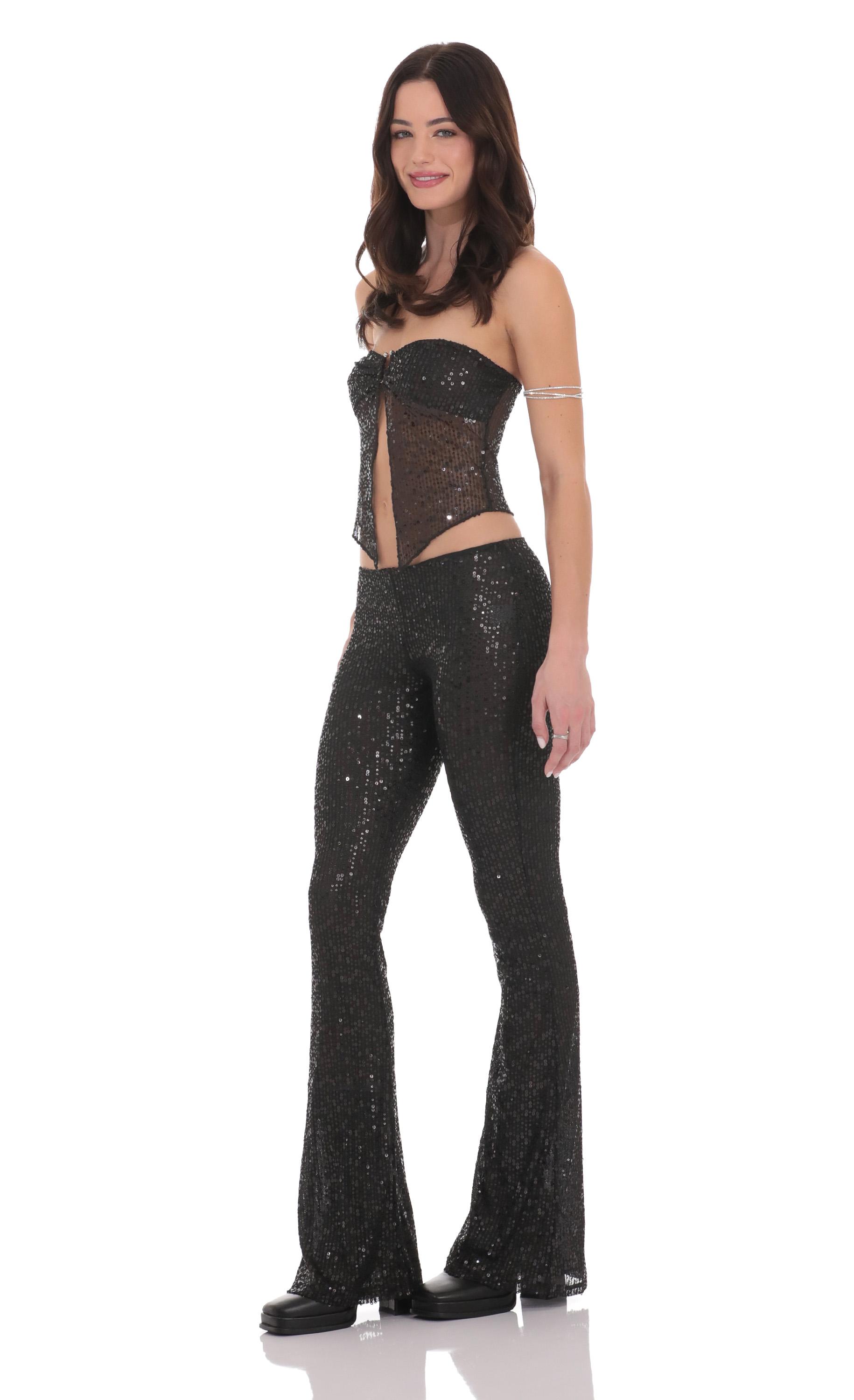 Flyaway Sequin Two Piece Set in Black-My Sky Diva