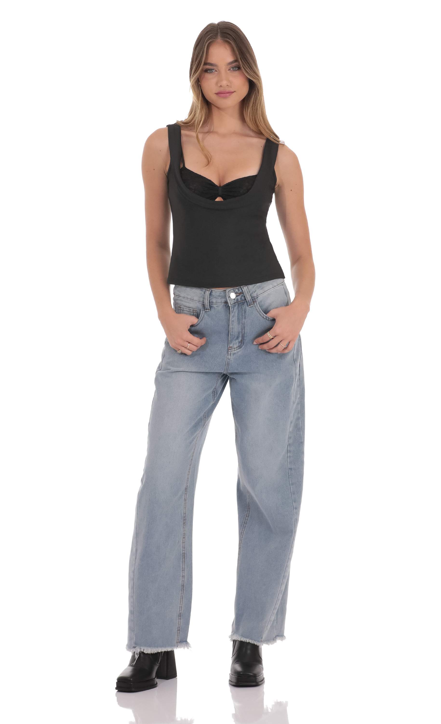 Two Piece Top in Black-My Sky Diva