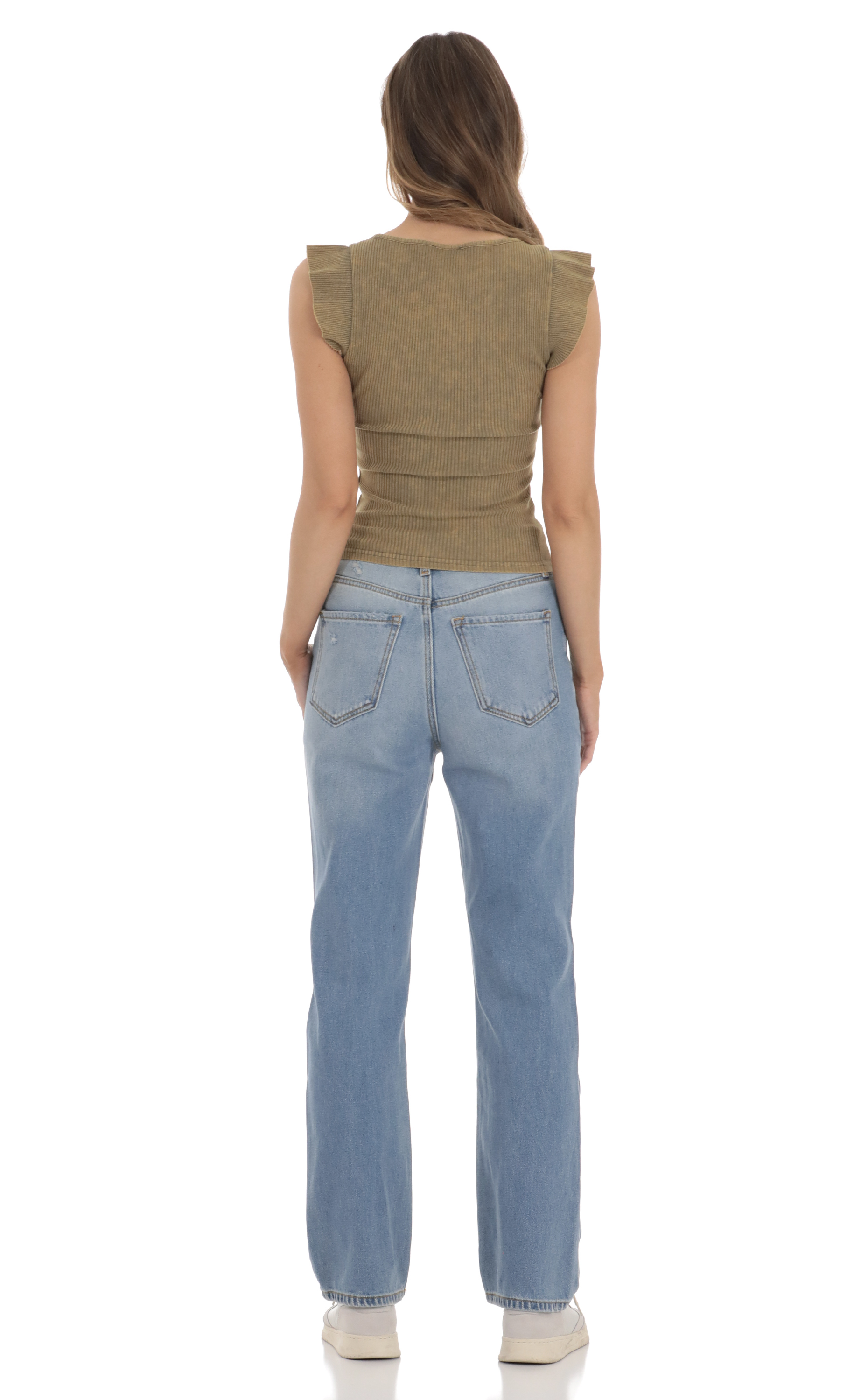 Distressed Jeans in Light Denim-My Sky Diva